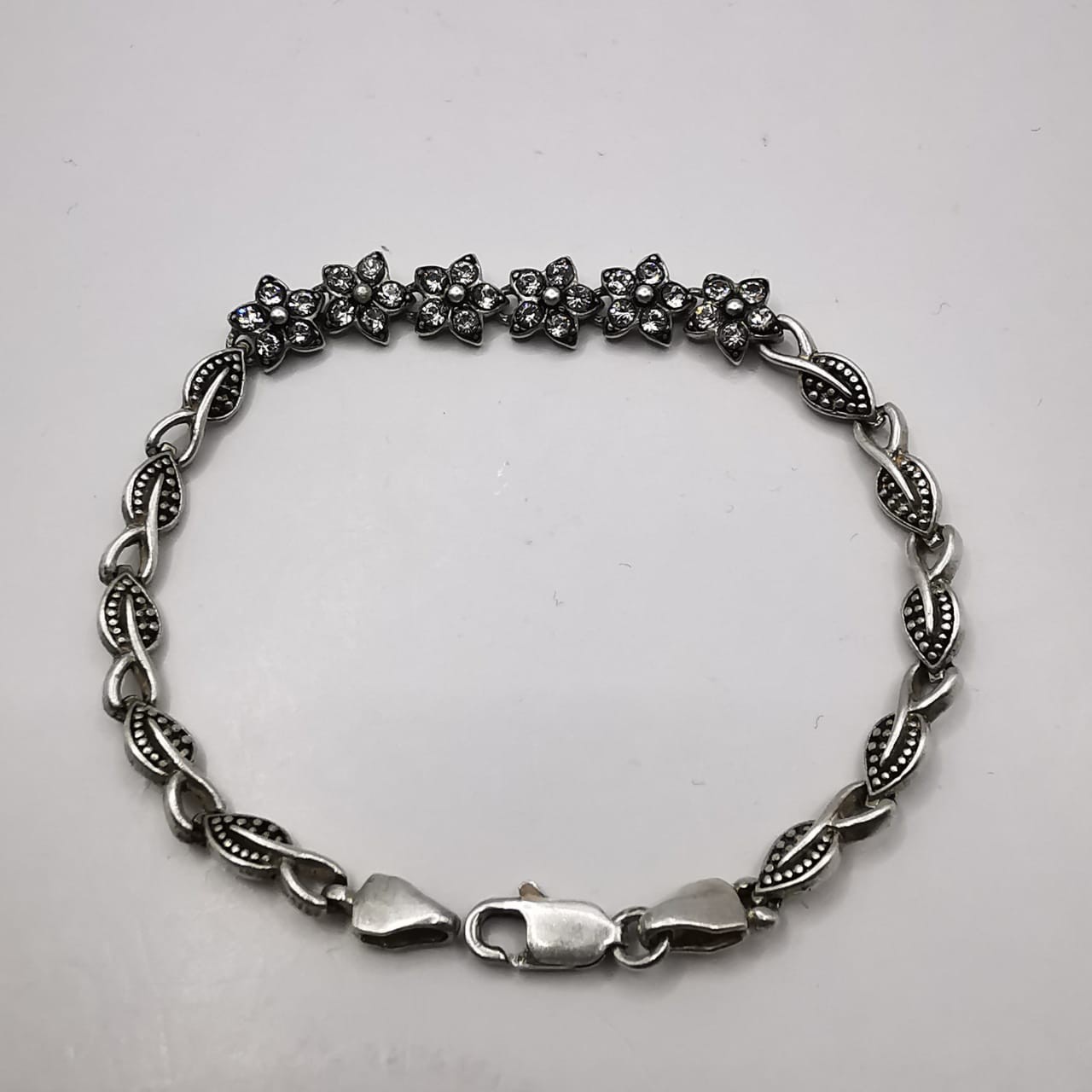 Vintage Beautiful Bracelet Jewelry,925 Sterling Silver, Handmade,Zircon, 10,80g