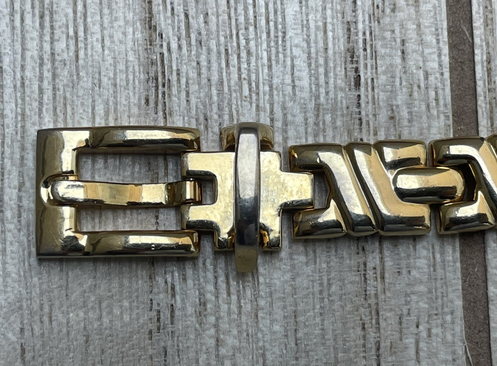 Vintage Bracelet Belt Buckle Gold Tone Link Adjustable Closure Magnetic Jewelry