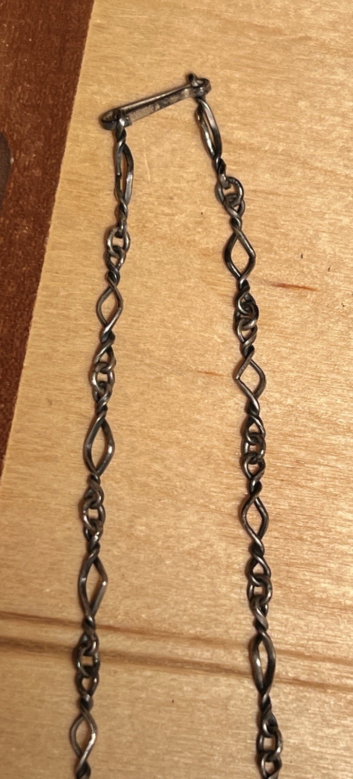 Art Nouveau Sterling Silver Twist Link Foliage Design Baltic Amber Necklace