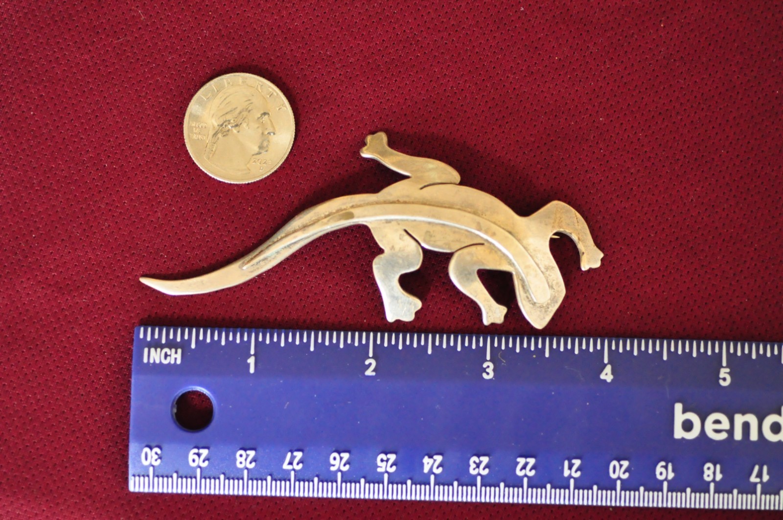 Cute Vintage Taxco Mexico Sterling Silver Gecko Lizard Brooch Signed 925 4in 20g