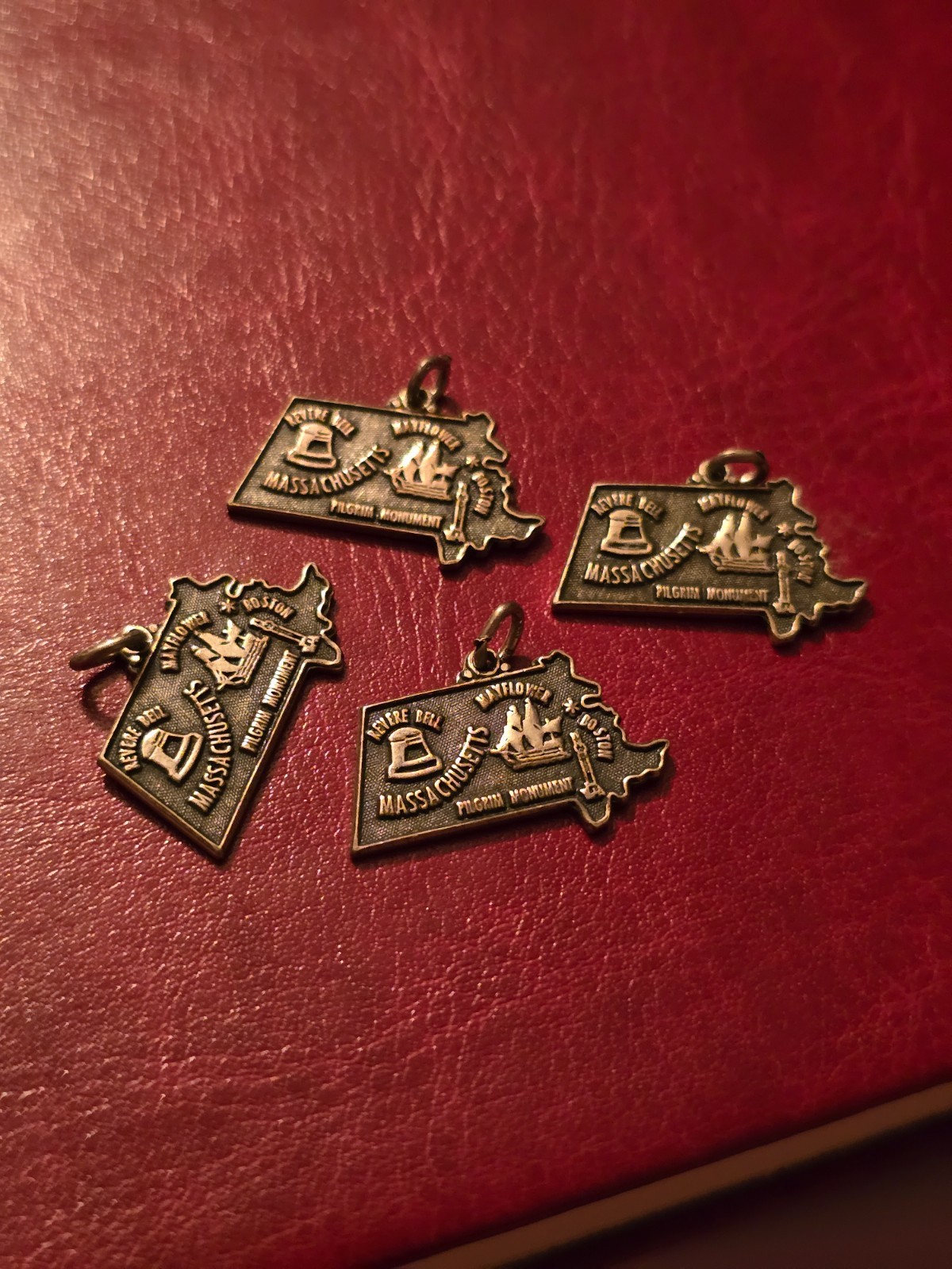 🔅 MASSACHUSETTS * State Charm for Bracelet * Sterling Silver 925 * Revere Bell