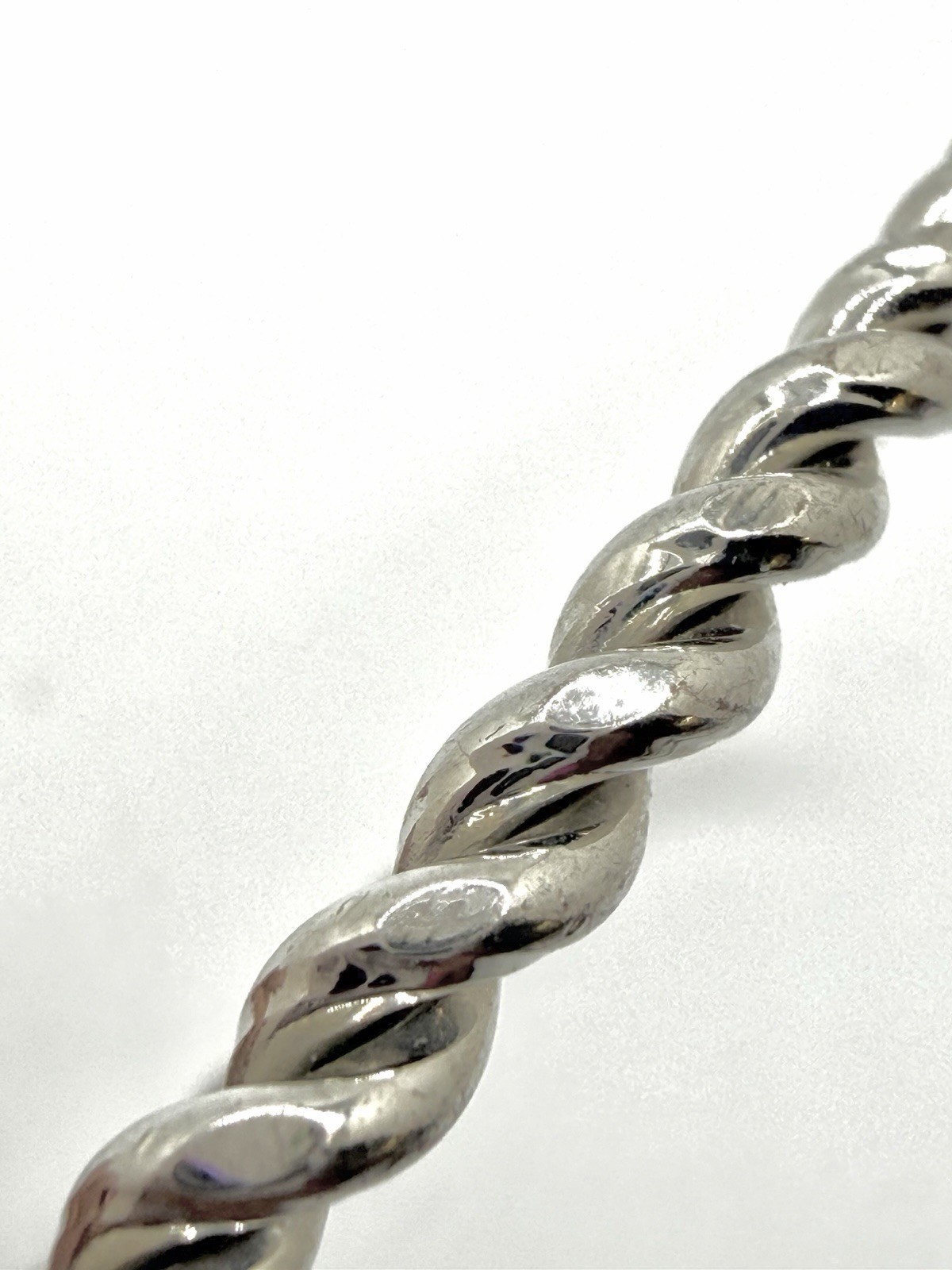 Vintage Sterling Silver Twist Bangle Bracelet Estate Jewelry
