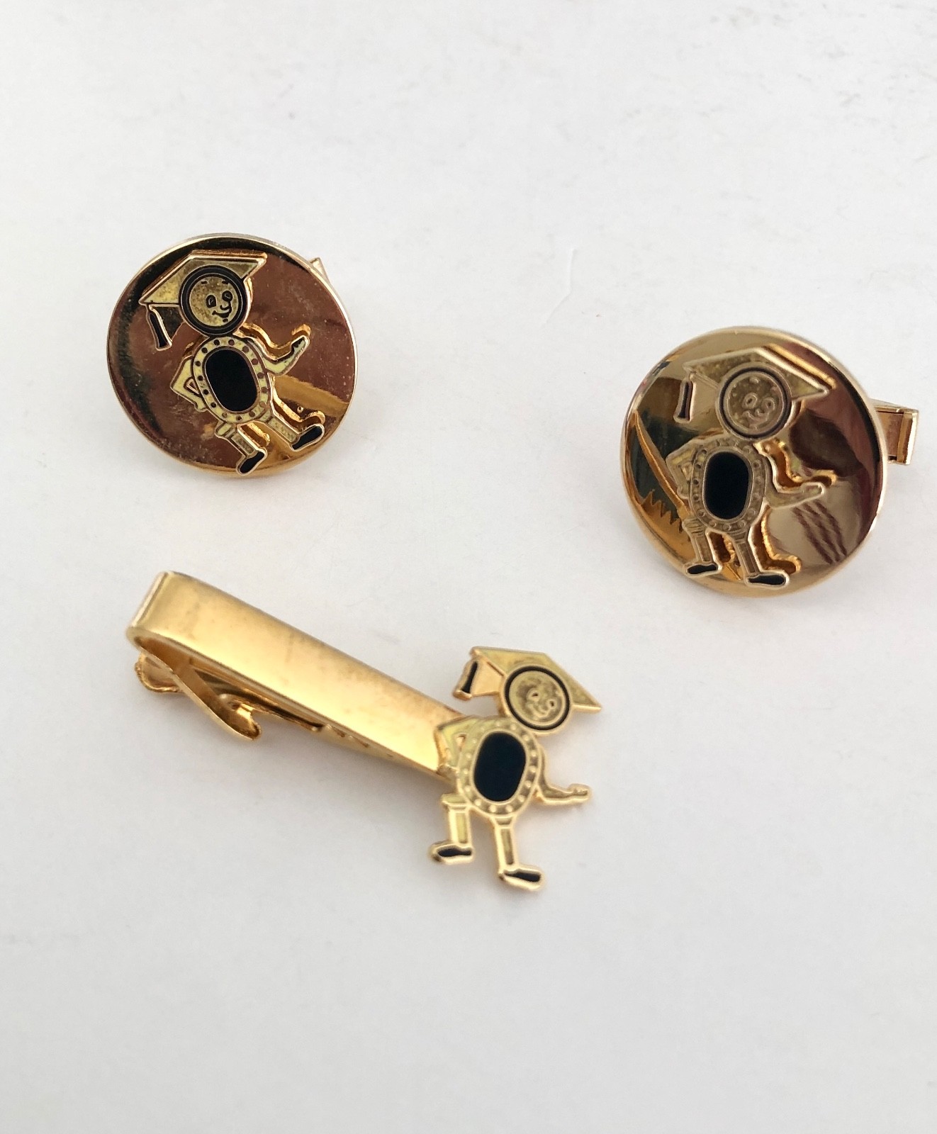 Lot of Vintage Tie Bar Clips Anson Swank Cufflinks Theatre Drama Comedy Tragedy