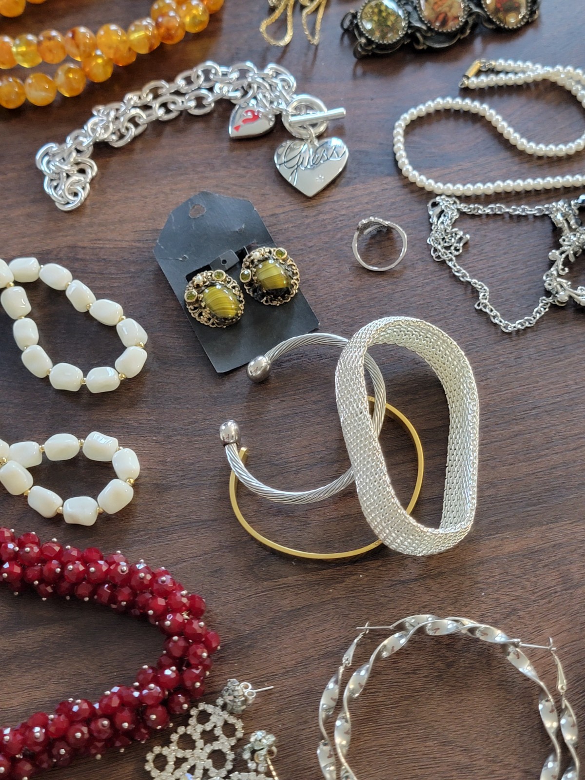 Vintage Modern Costume Jewelry Lot Of 20 Beaded Necklaces Bracelets Earrings