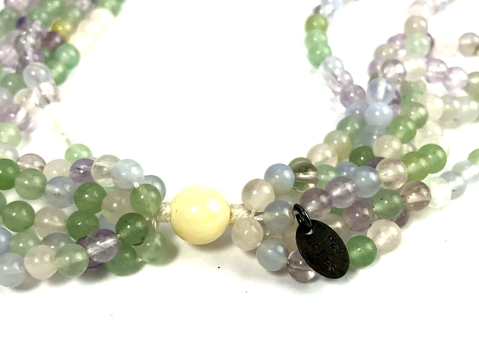 Multi Strand Sajen Wrap Necklace Semi Precious Stones Bead MOP Shell