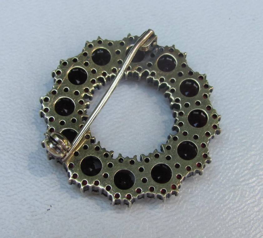 Antique Garnet Brooch Circa 1920