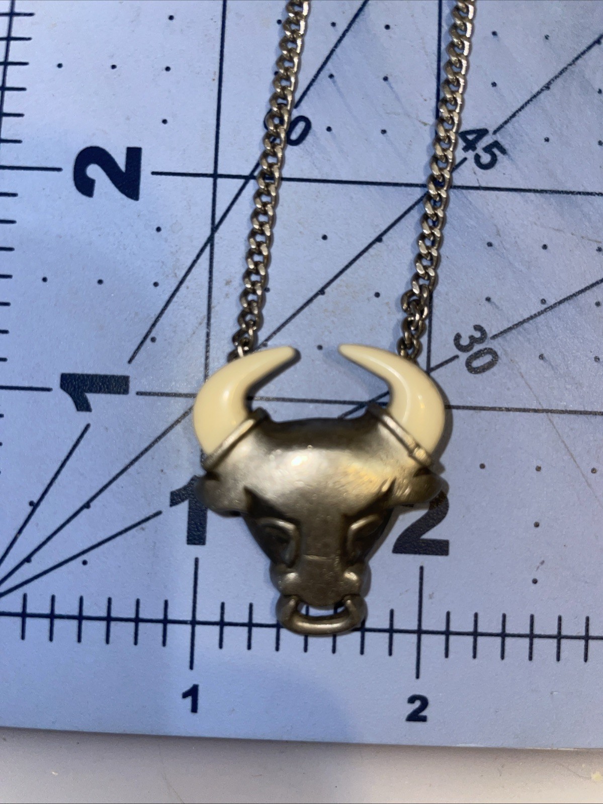 Vintage 1978 AVON “Wild Country” Pewter Bull Pendant Men’s 18″ Necklace