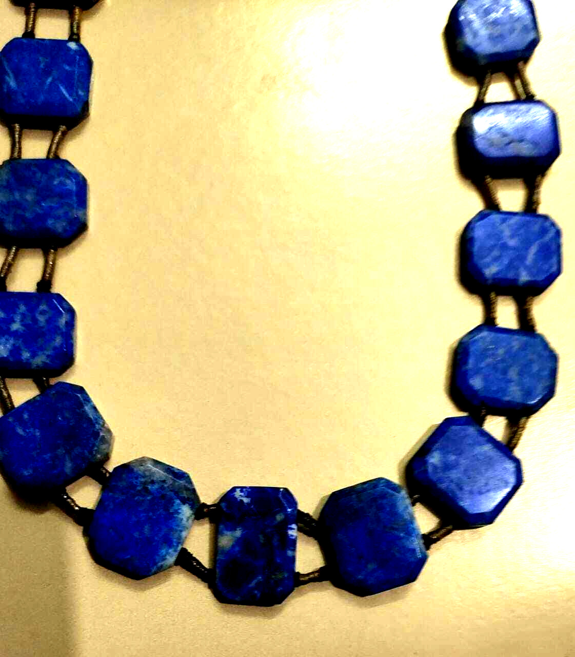 VINTAGE RARE ANTIQUE LAPIS LAZULI OPAQUE BLUE STONE CUT POLISHED 15 NO NECKLESS