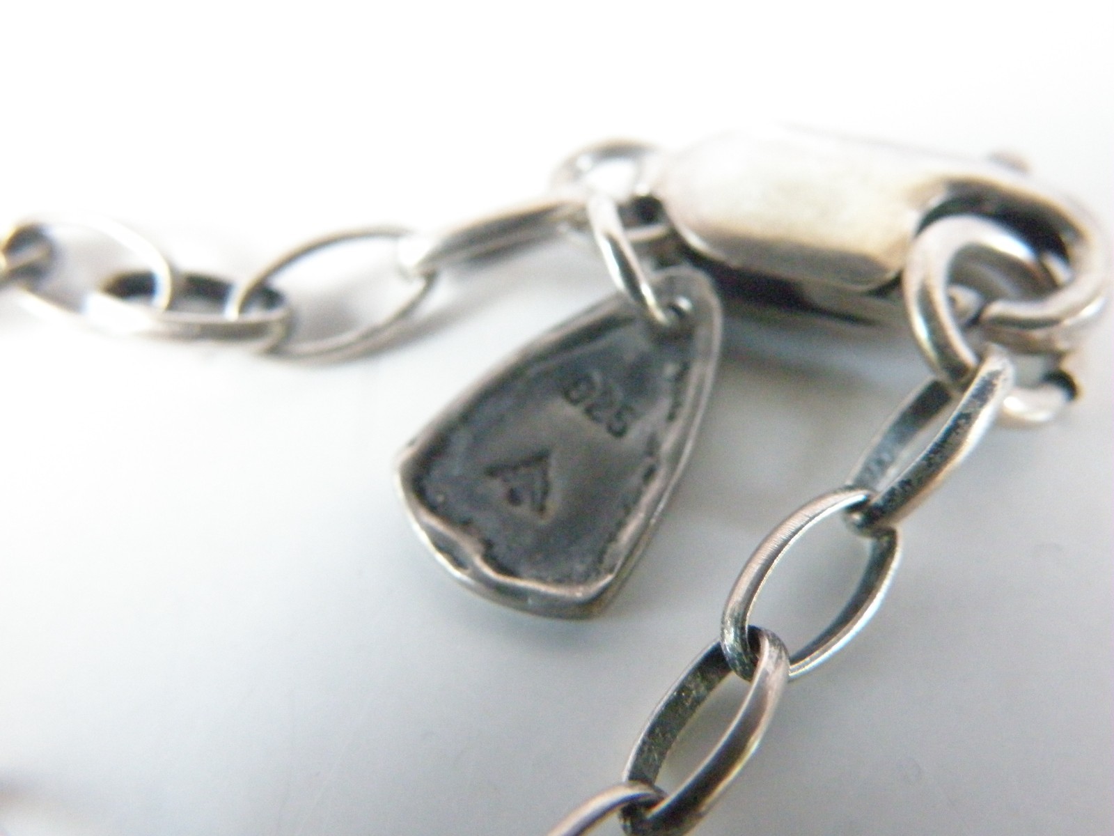 Silpada Sterling Silver 925 Rustic Boho Abalone Rolo Chain Link Necklace