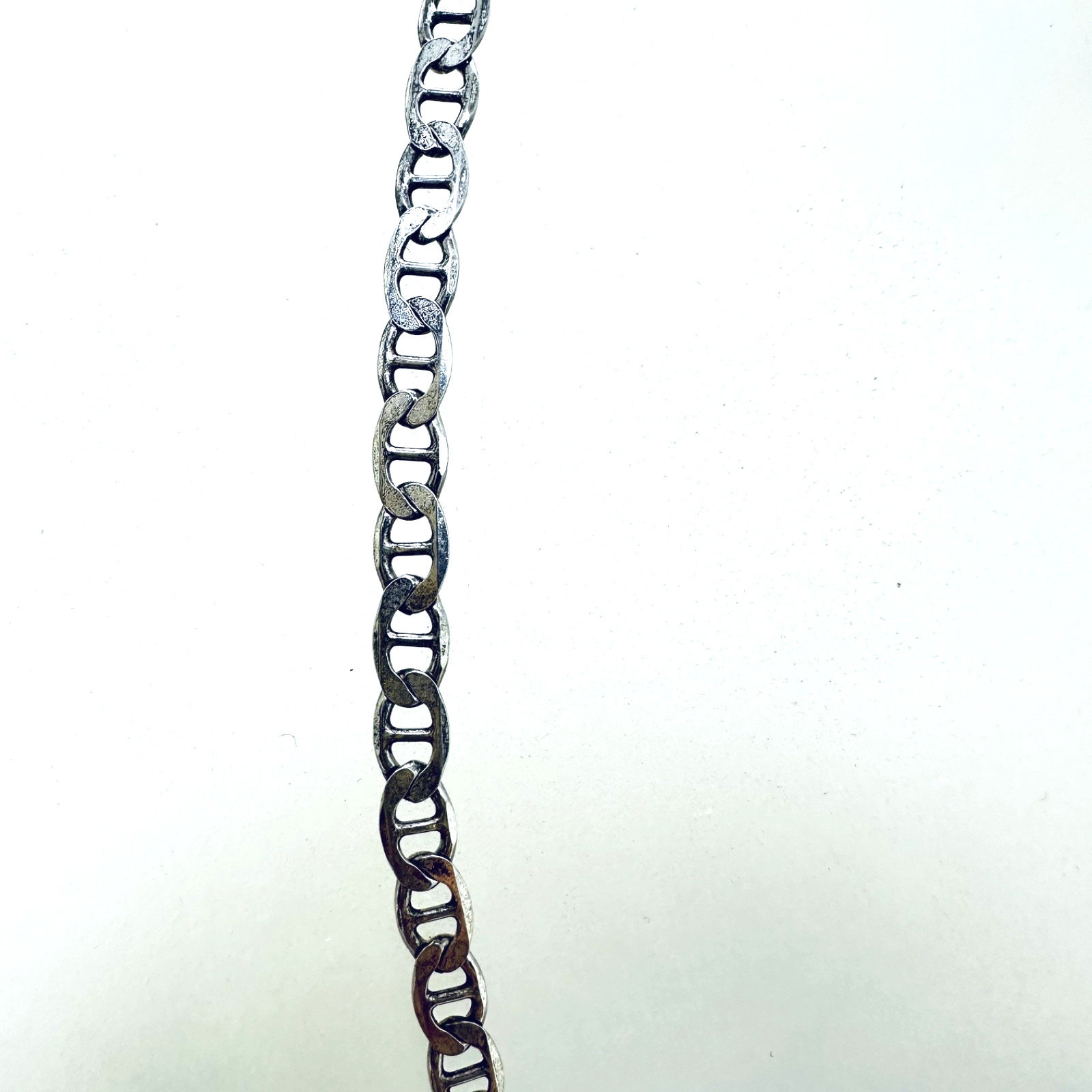 VINTAGE 925 STERLING SILVER MARINER LINK CHAIN NECKLACE 20 1/4″