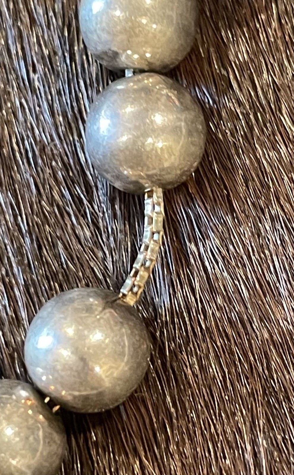 Vintage 24″ Sterling Bead Necklace with Pendant