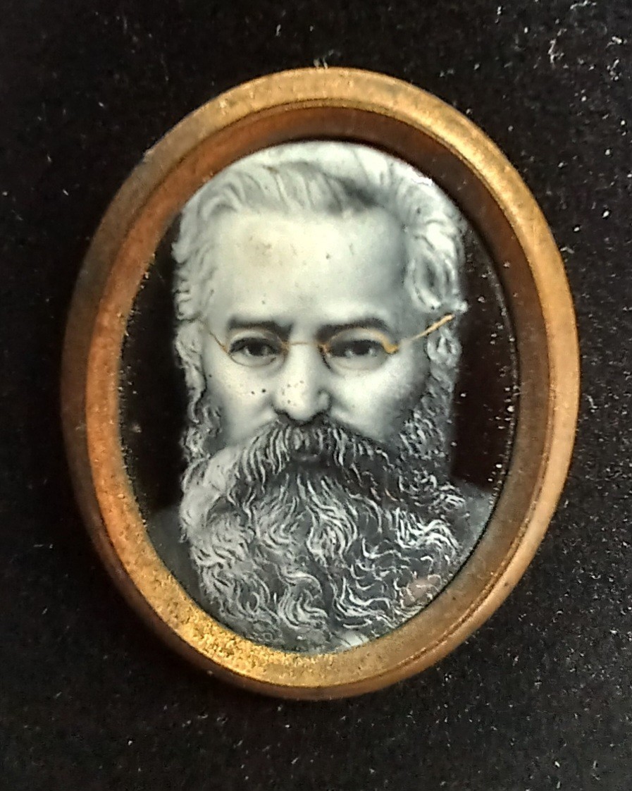 Early Original Amazing Enamel Art Portrait Medallion Brooch Pendant