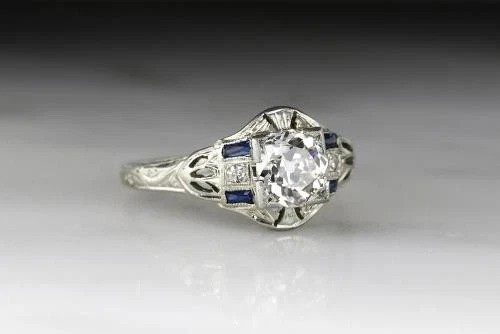 1.50CT Art Deco Round Lab Created Diamond Wedding Ring Vintage Style 925 Silver