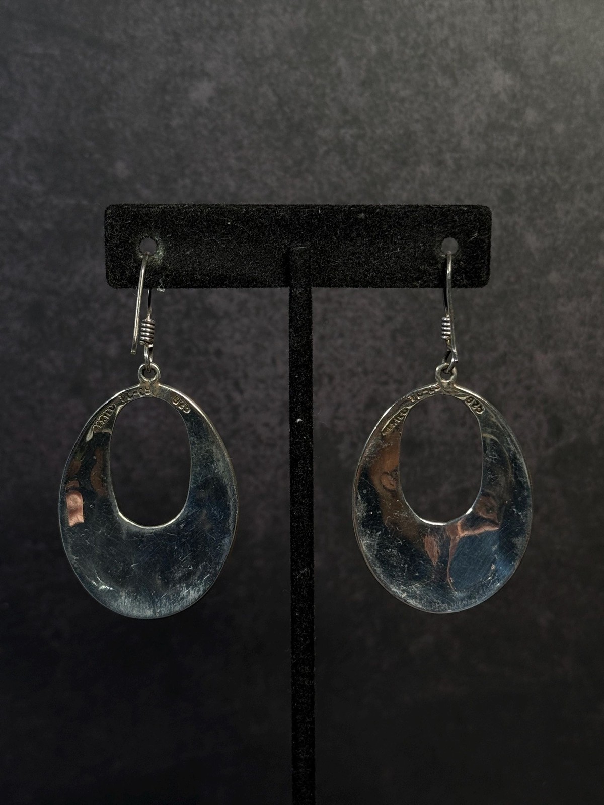Taxco Sterling Silver Turquoise Chip Inlay Dangle Earrings TC-29