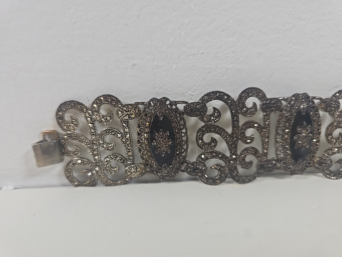 Vintage Victorian Wide Revival Bracelet Edwardian Design 8″ x 1 1/2″