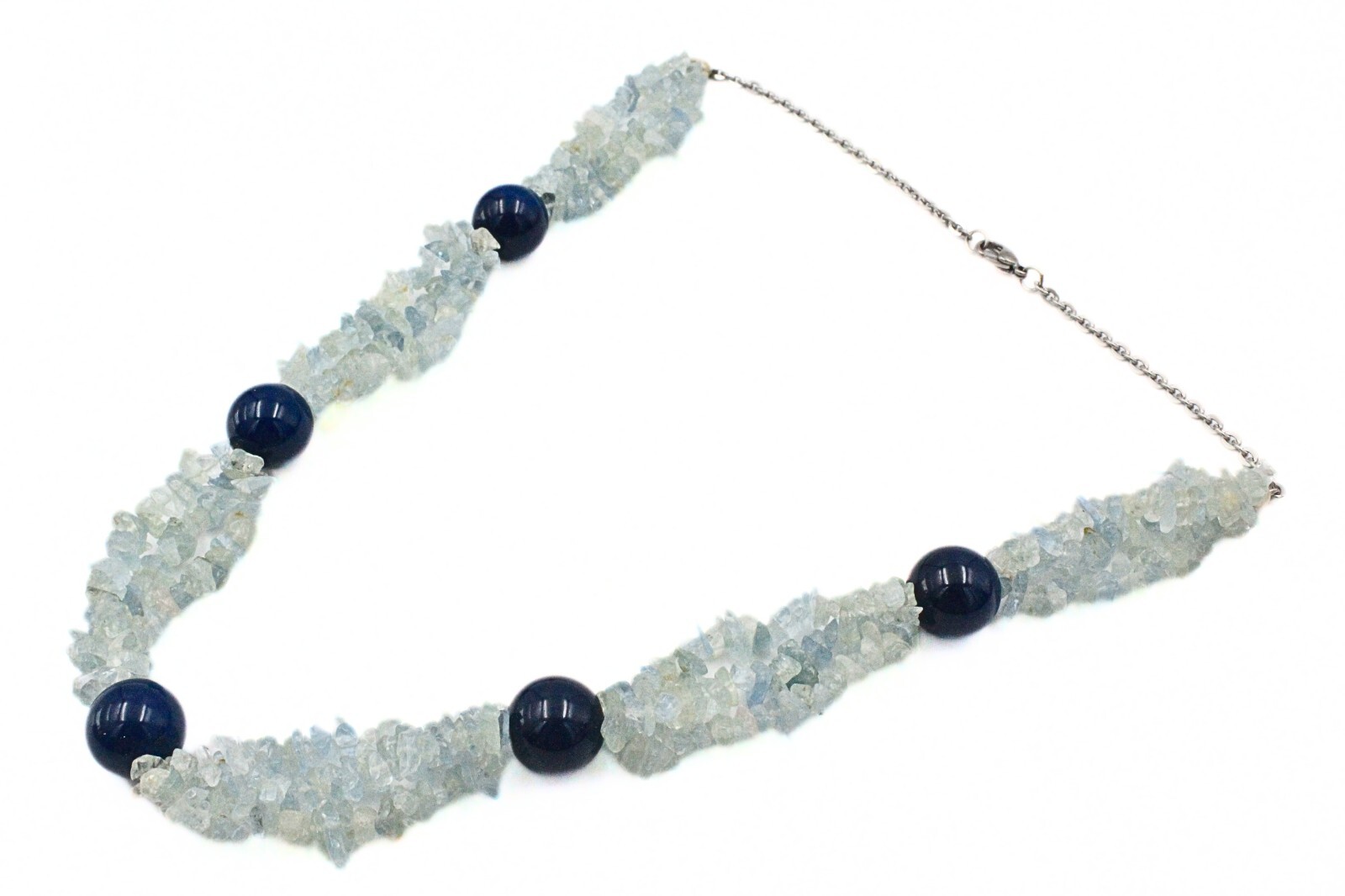 Summer Beach HSN Aquamarine Glass Multi Strand Beaded Necklace