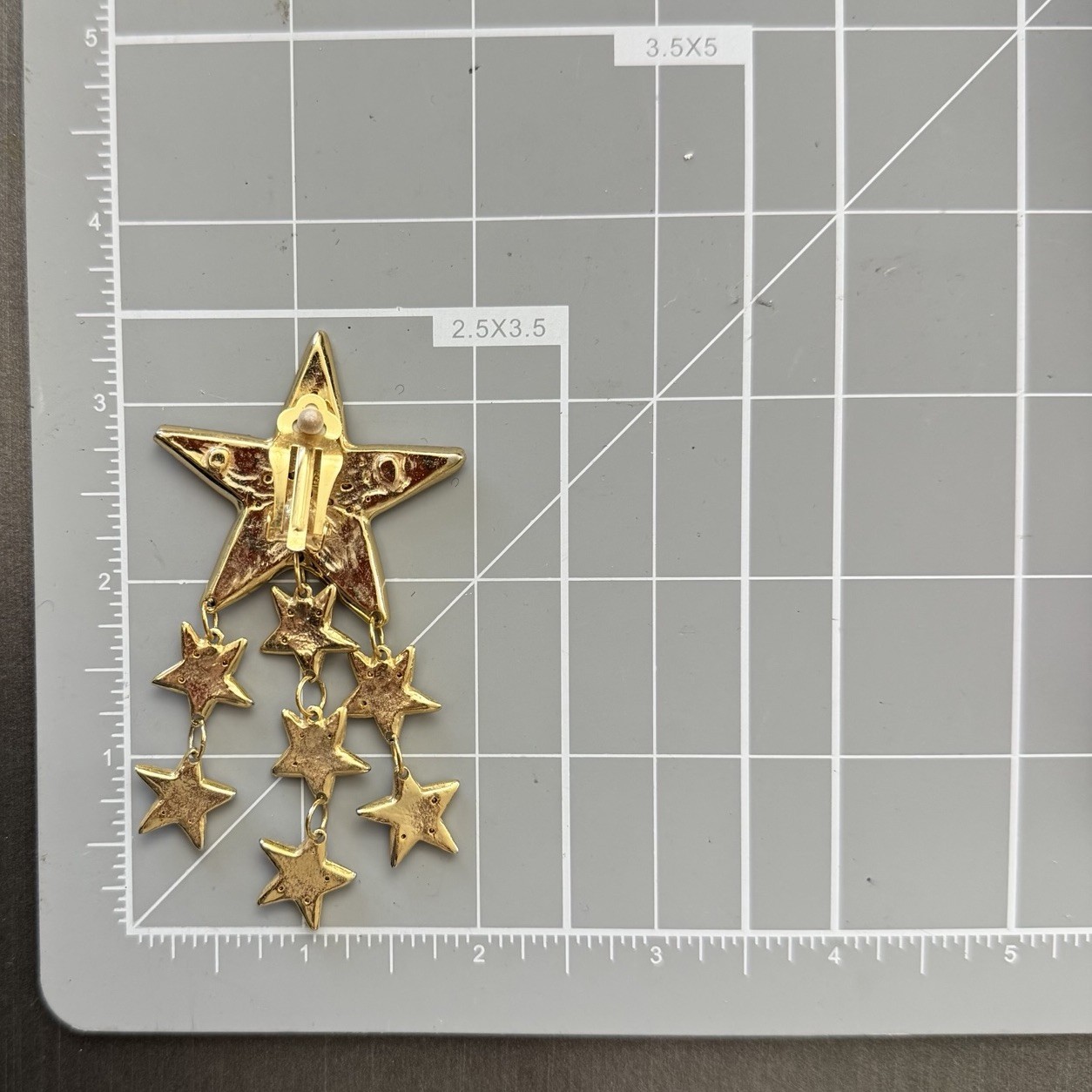 80s French Couture Austrian Pave Crystal Gold Tone Star Drop Runway Earrings