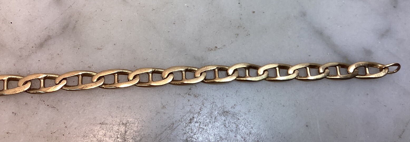 Vintage 14K Gold Anchor Mariner Link Chain Bracelet 4.91 Grams
