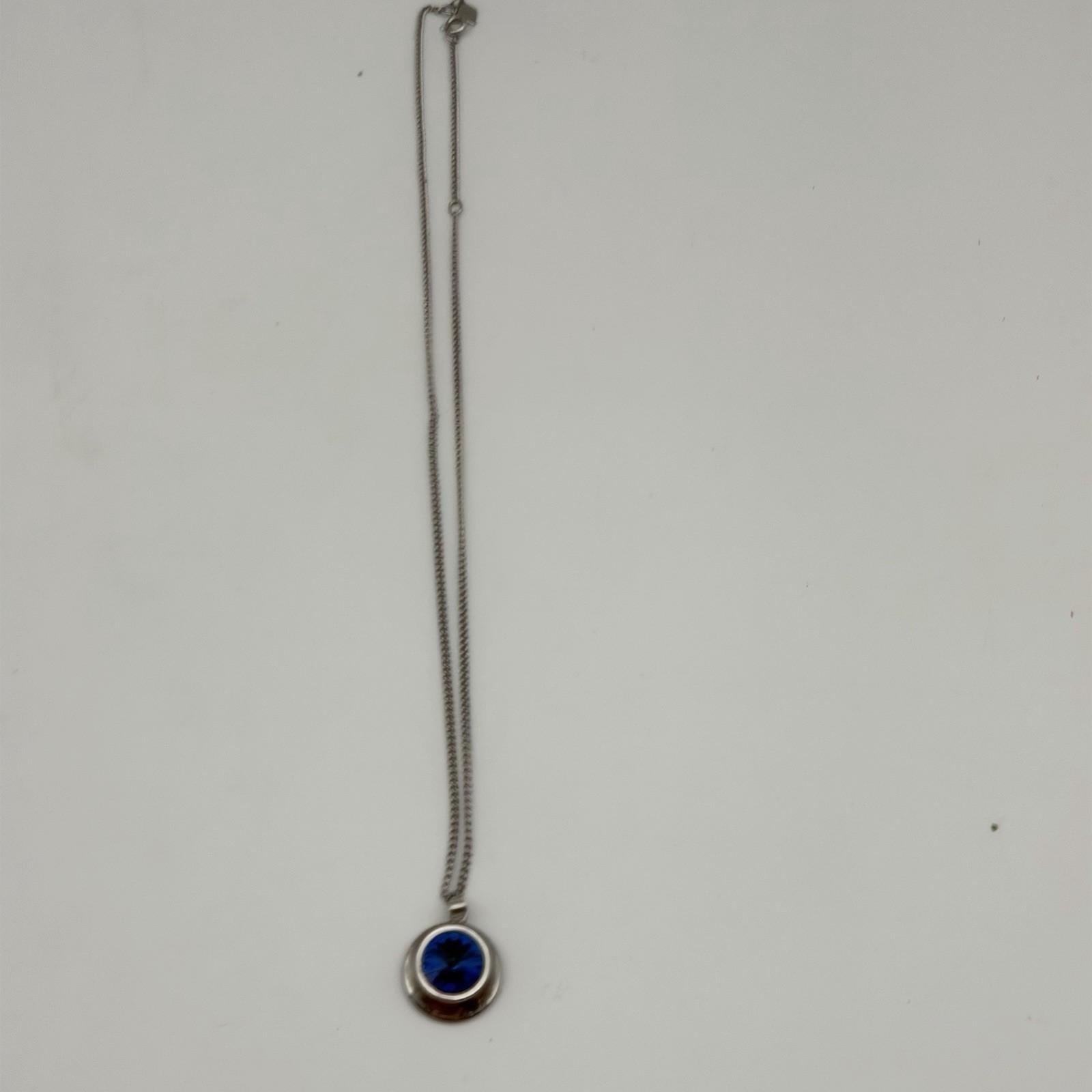 Vintage 1971 Sarah Coventry Liquid Lights Blue Rivoli Pendant Necklace