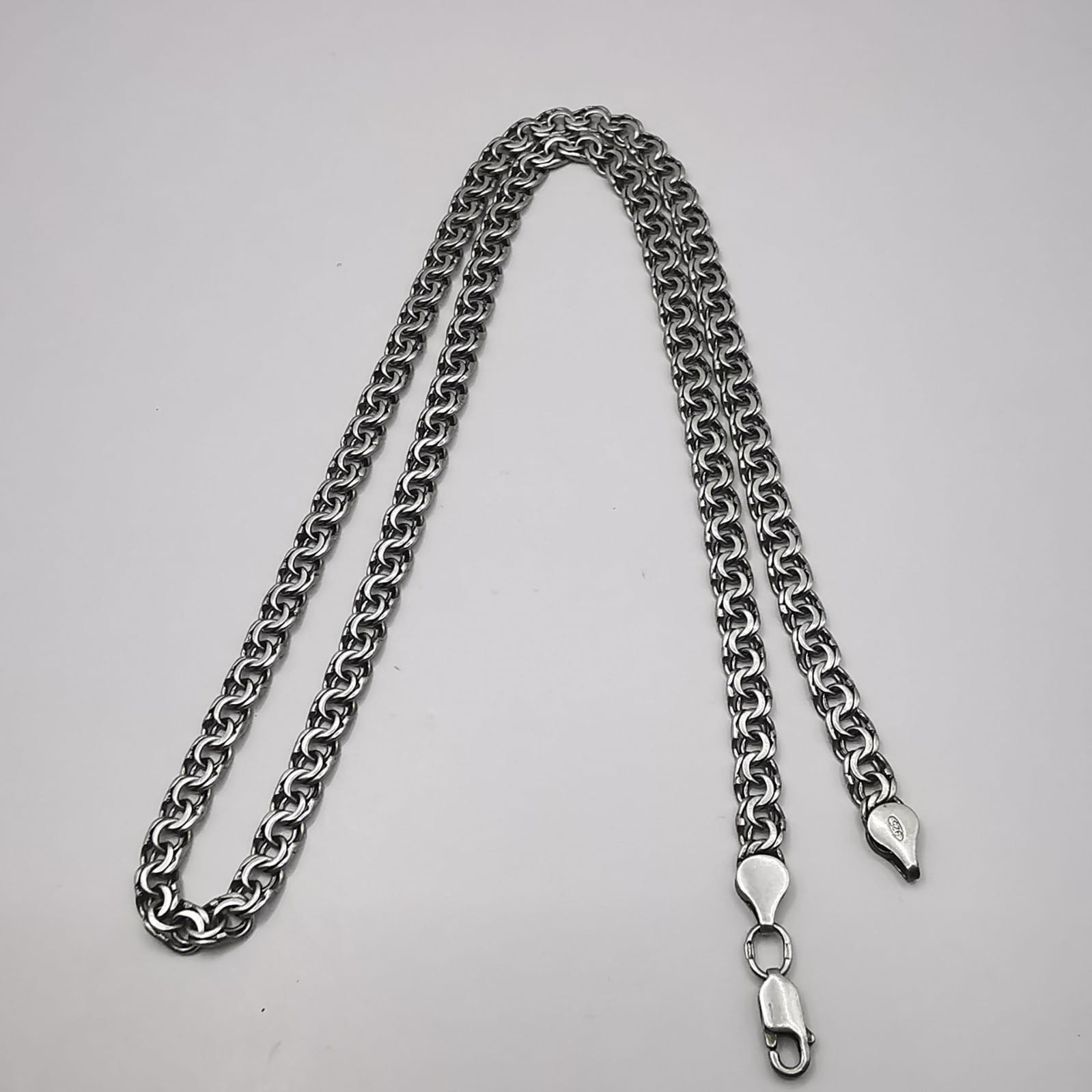 Vintage Beautiful Signed 925 Sterling Silver Jewelry Chain 22.05in 0.78oz