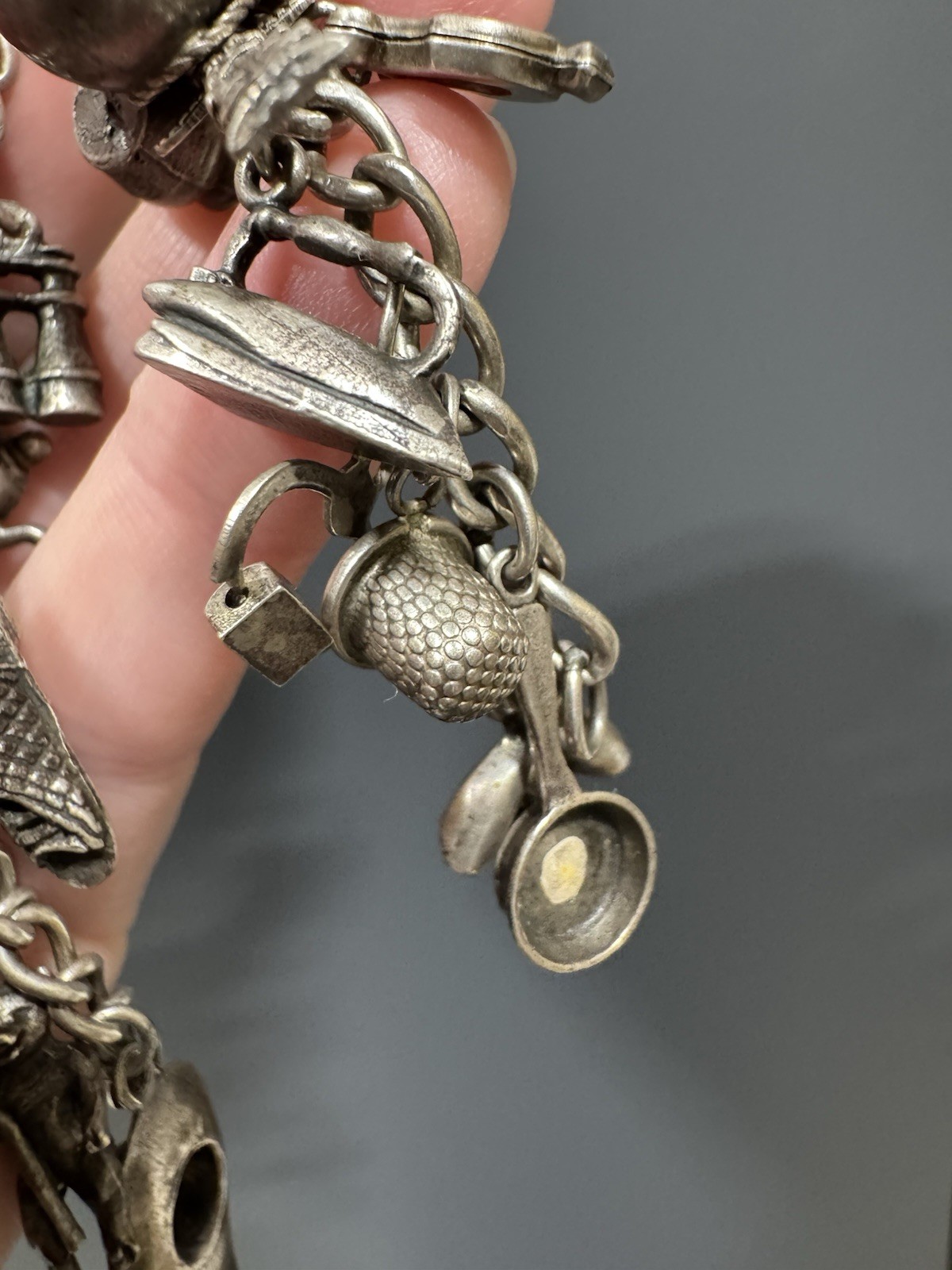 Vintage Sterling Silver Charm Bracelet Southwest Western 24 Charms 1.64oz