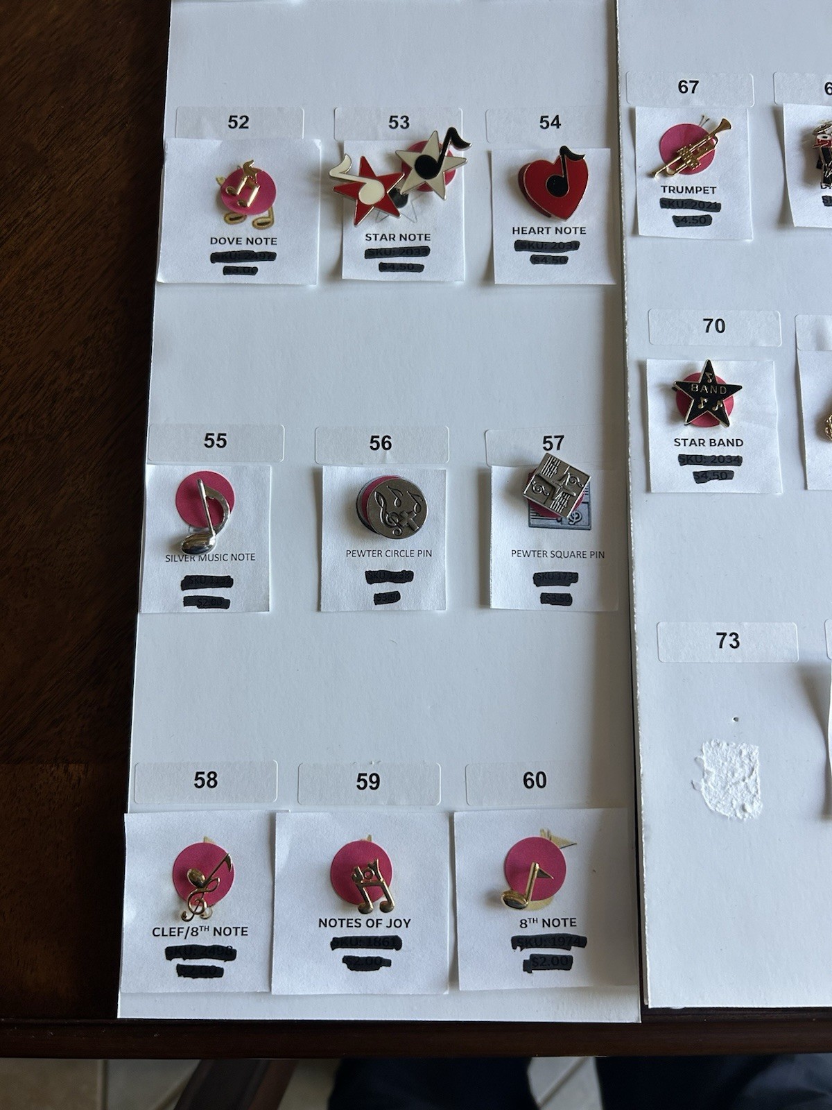 Huge Lot Of 82 Music Themed Pins; Guitar, Musical Notes, Etc All NEW
