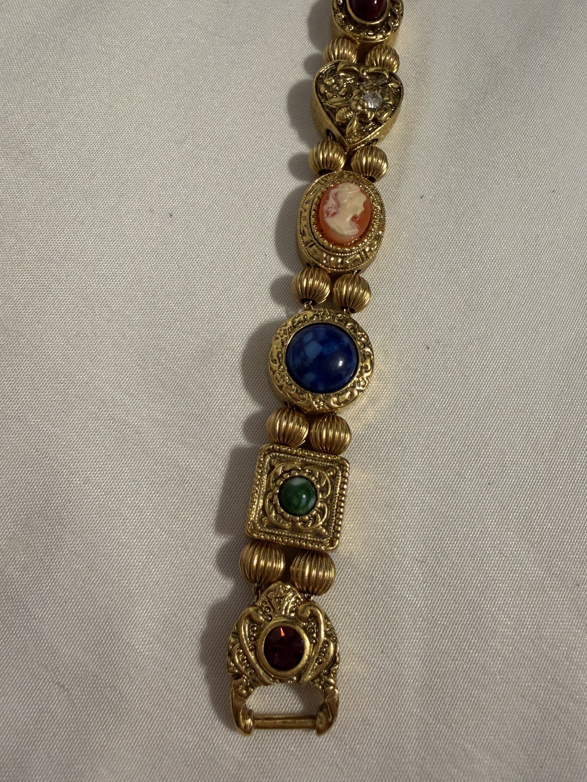 Vintage Victorian Revival Charm Slide Bracelet 1928 brand Carcanet Inspired