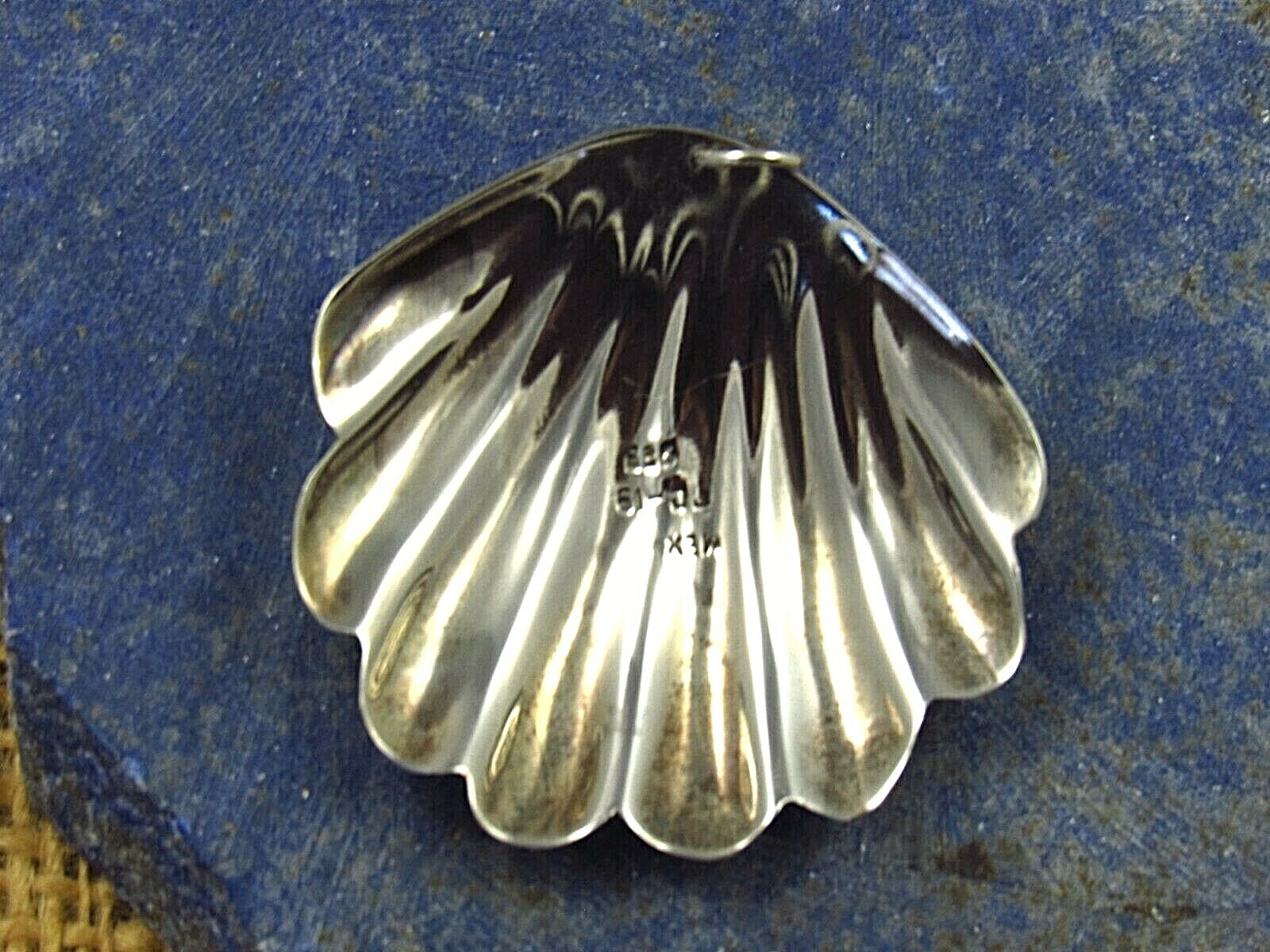 Vtg. Taxco Mexico Sterling Silver Seashell Pendant TD-19 1 7/8″ x 1 3/4″ 9g’s