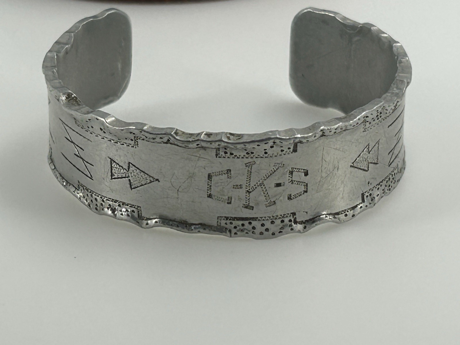 Vintage Handmade Aluminum C-K-S Cuff Bracelet