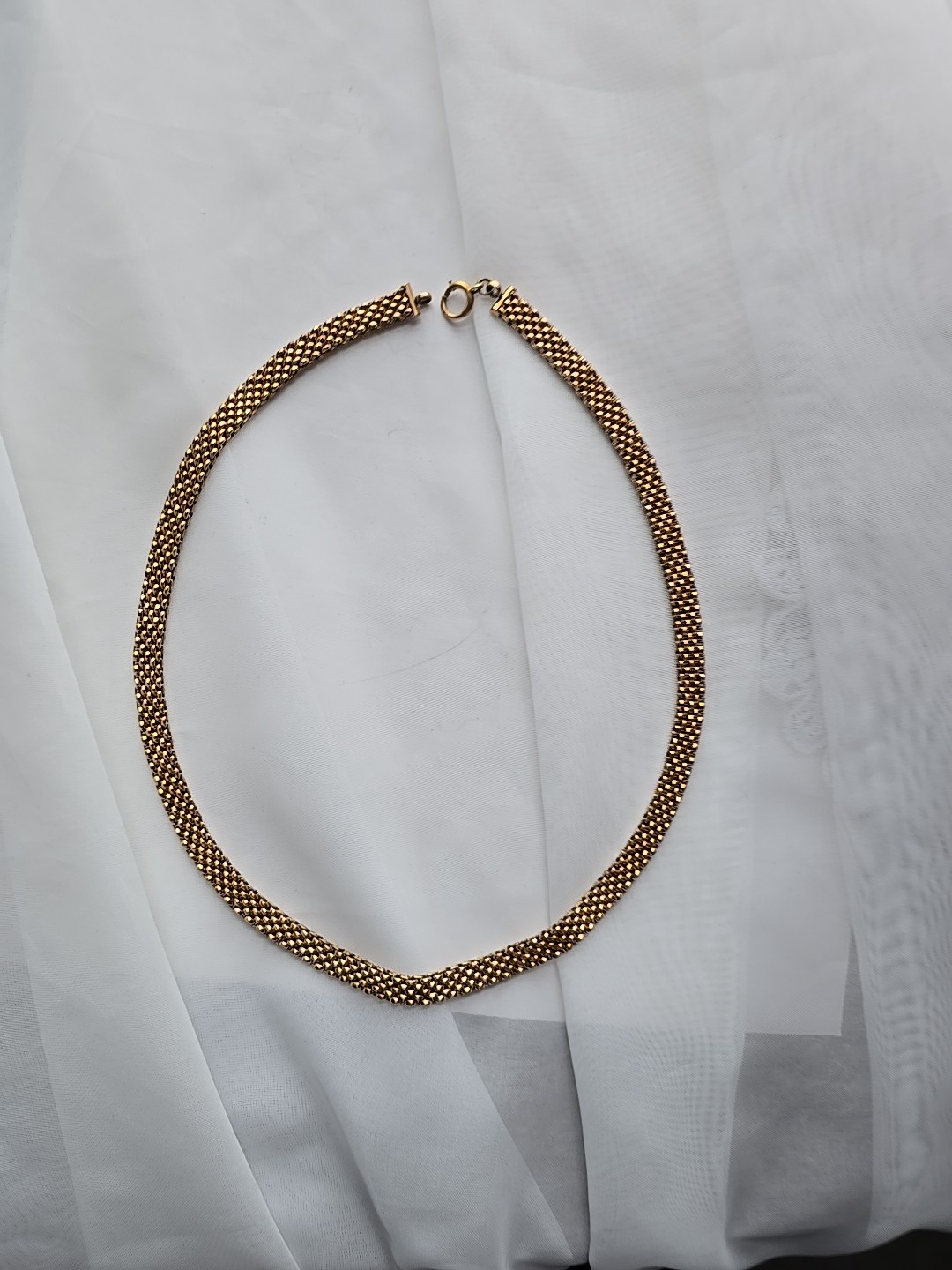 1/20 12k YELLOW GOLD FILLED POPCORN MESH CHAIN NECKLACE 19″