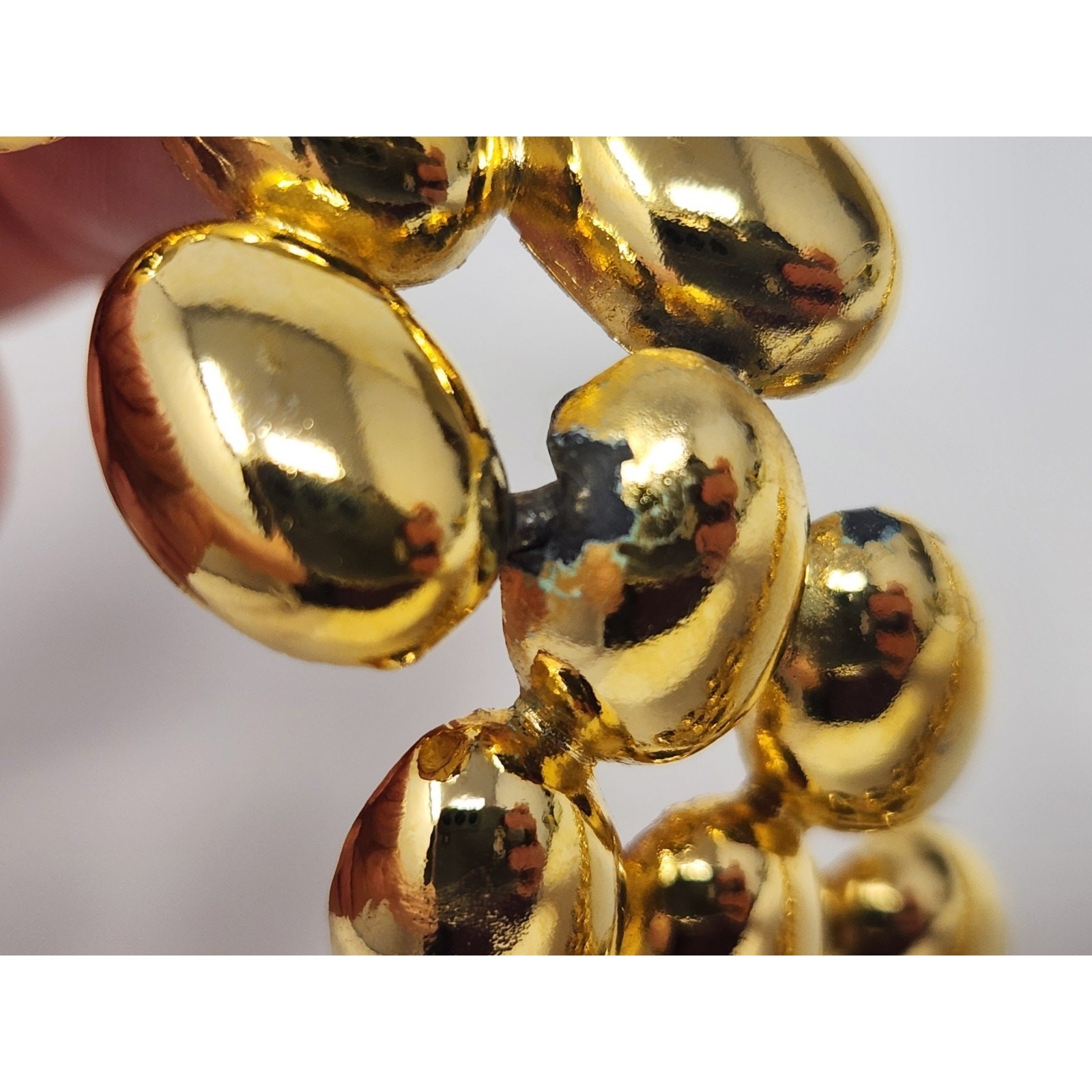 Heavy Panther Link Gold Tone Chunky Necklace Vintage Designer 18″ Toggle Closure