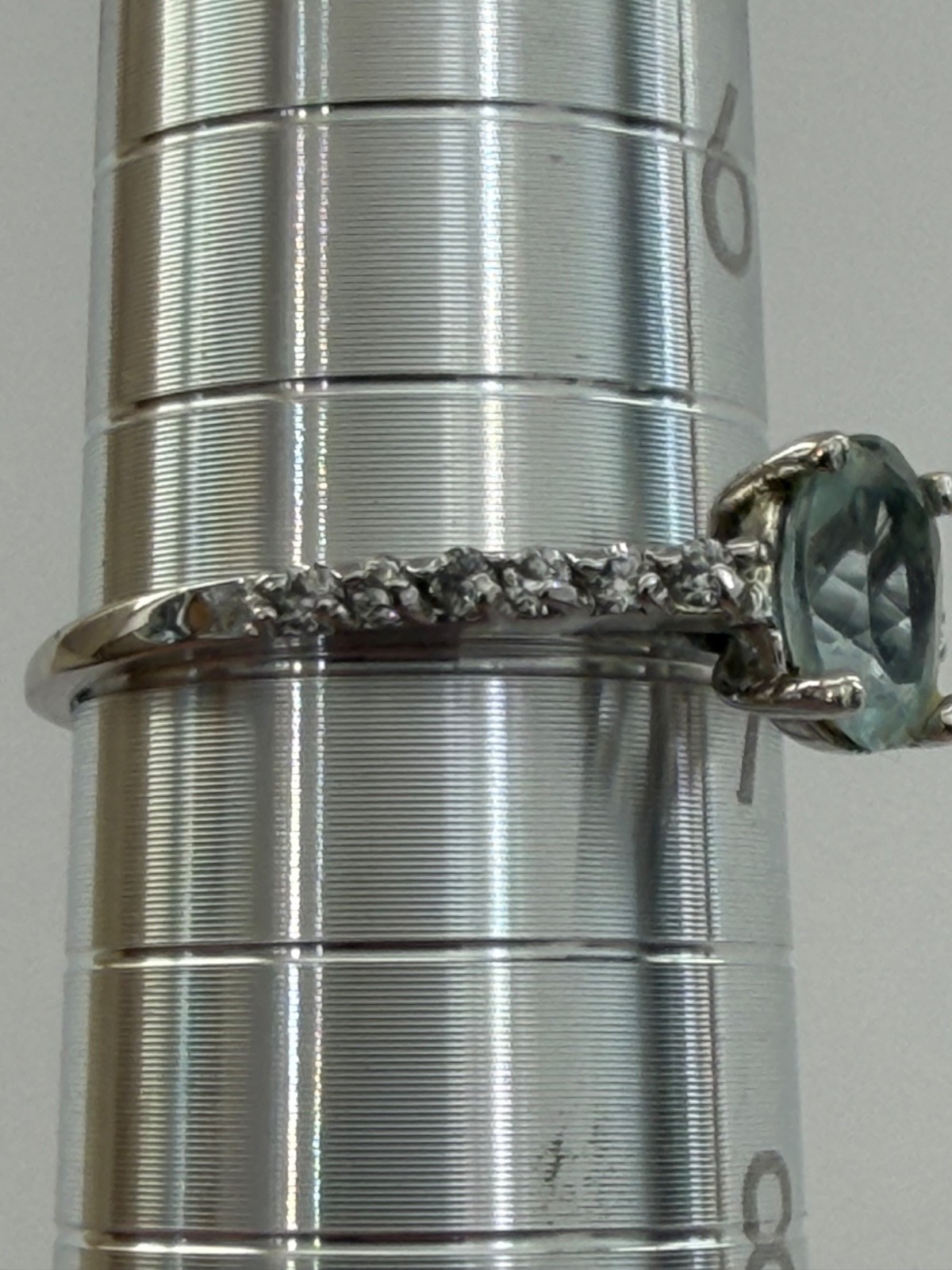 VINTAGE Sterling M-H Silver & Clear Quartz Cocktail Ring, Size ~5.5, SEE NOTES