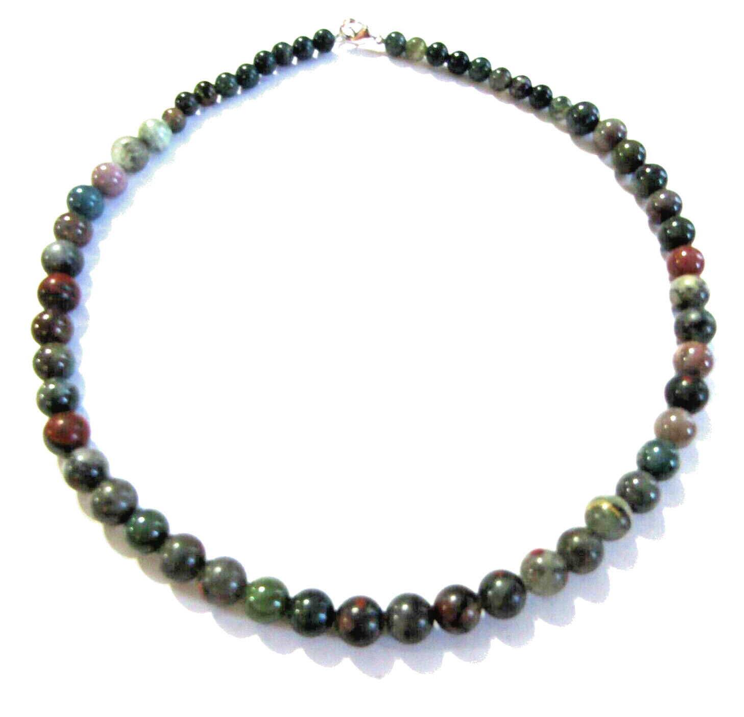 Vintage Bloodstone Necklace 5 to 8mm 17.5 inch