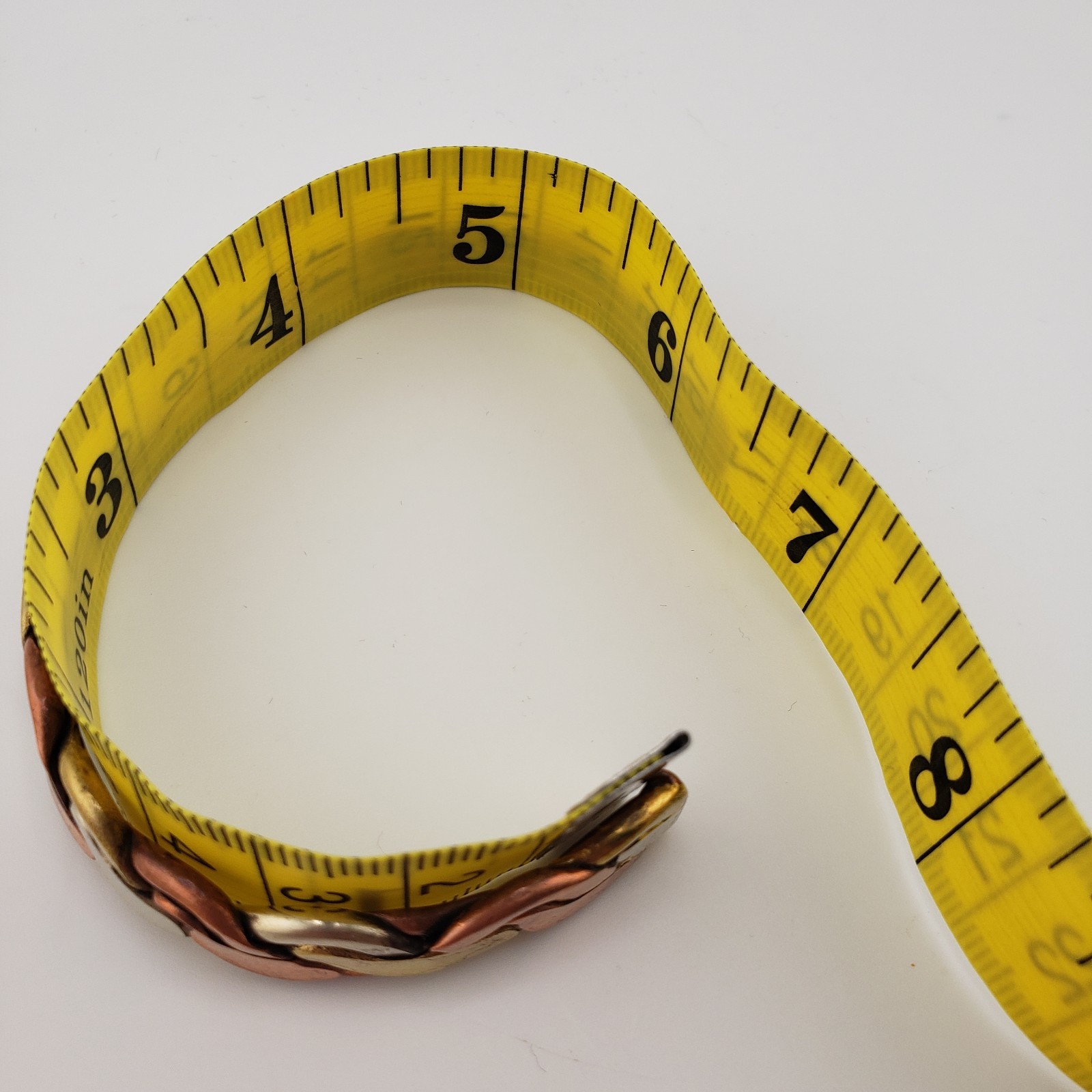 Vintage Tri Color Mens Cuff Bracelet Copper Brass Silver Tone Twist Braid