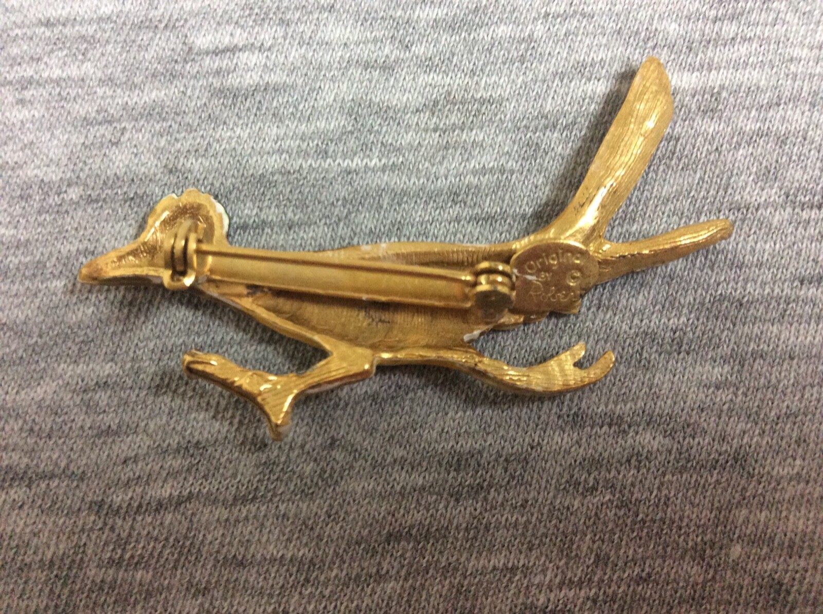 Vintage Original by Robert Enamel Roadrunner Brooch Pin