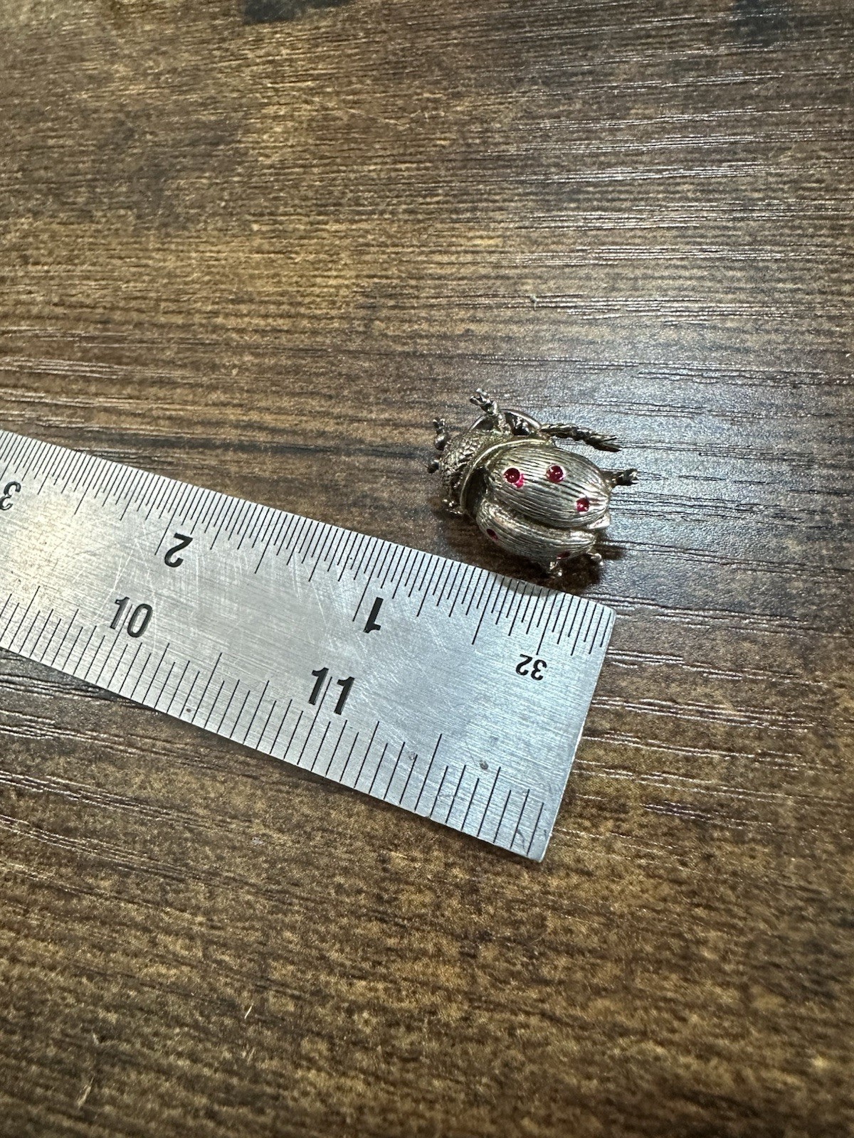 Lot 5 Ladybug Beetle Brooch Pins Enamel Rhinestone Leather Insect