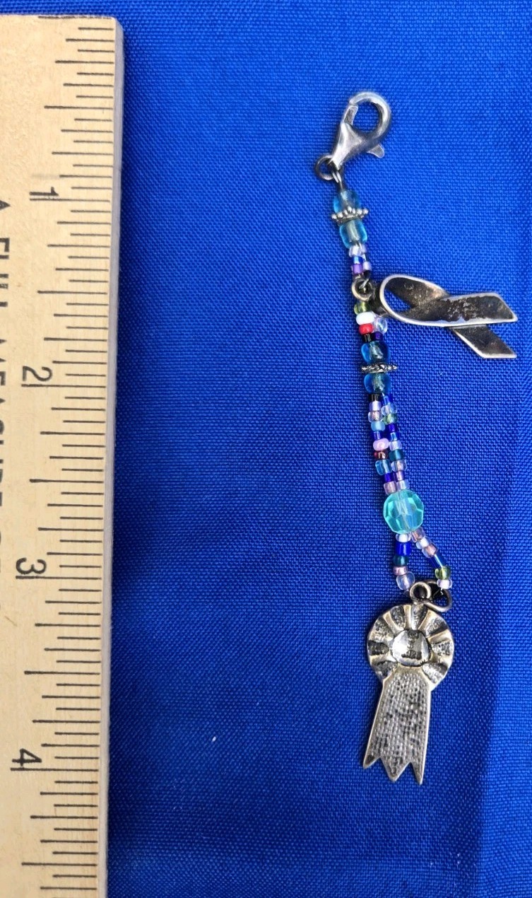Sterling Silver First Place Ribbons Charm Fob