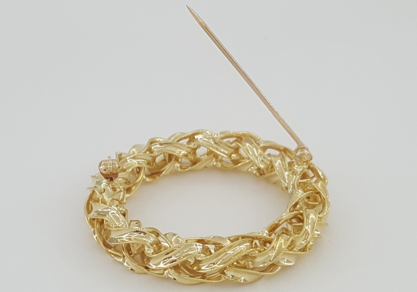 Tiffany & Co Vintage Circle Brooch Pin 14K Yellow Gold 12.8g 1.53″ 1970’s