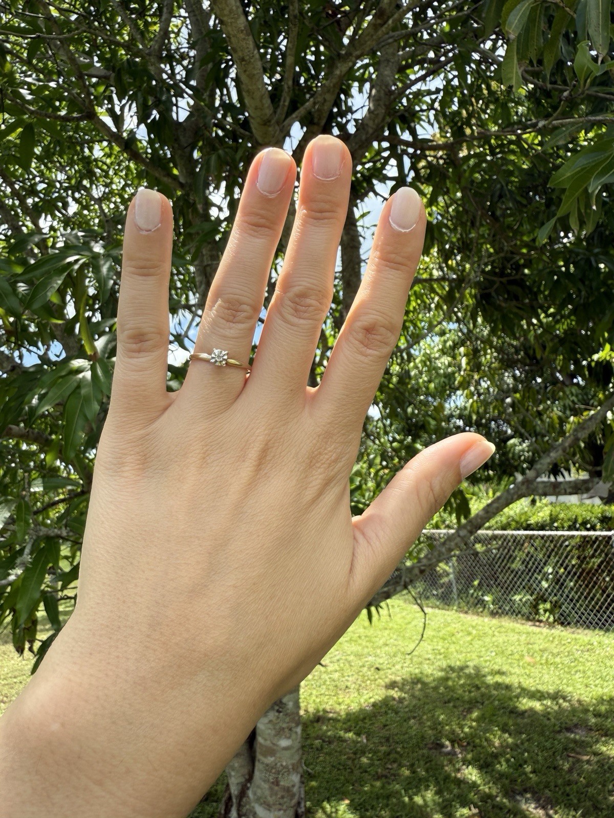 Vintage 1950s Mid Century 10K Gold Illusion Diamond Ring Size 5.5 Minimalist