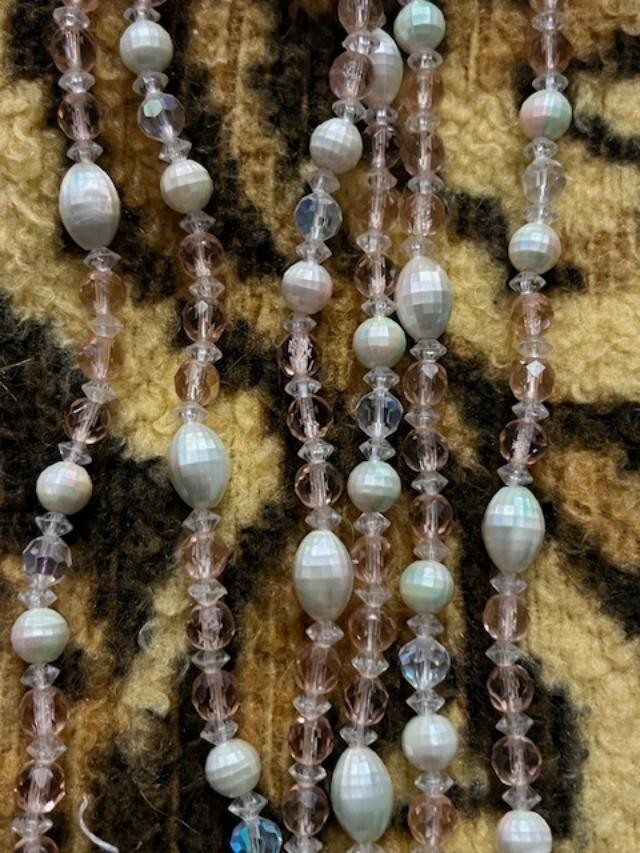 Vintage Judy Lee Pink/White Pastel Colors Long Necklace Statement Piece!