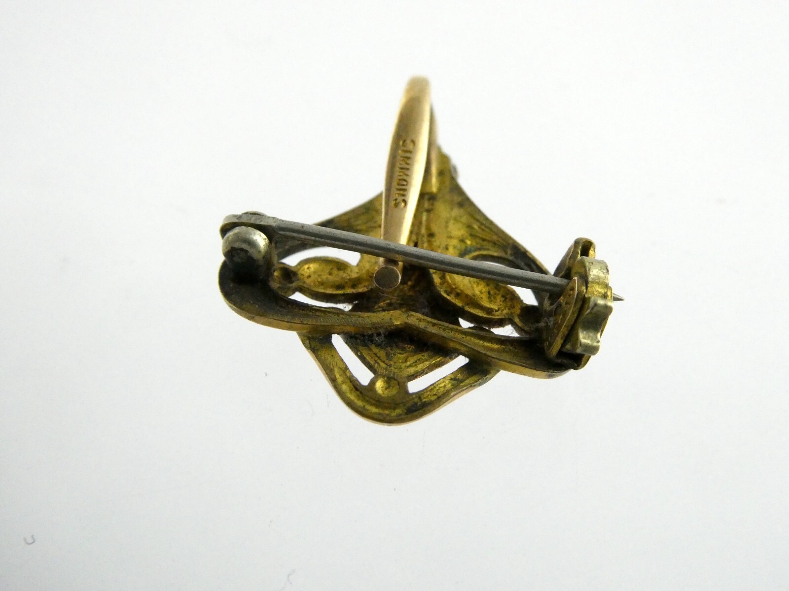 Antique RFS & Co Simmons Heart Shape Gold Fill Watch Fob or Pin 2.2g Unmarked