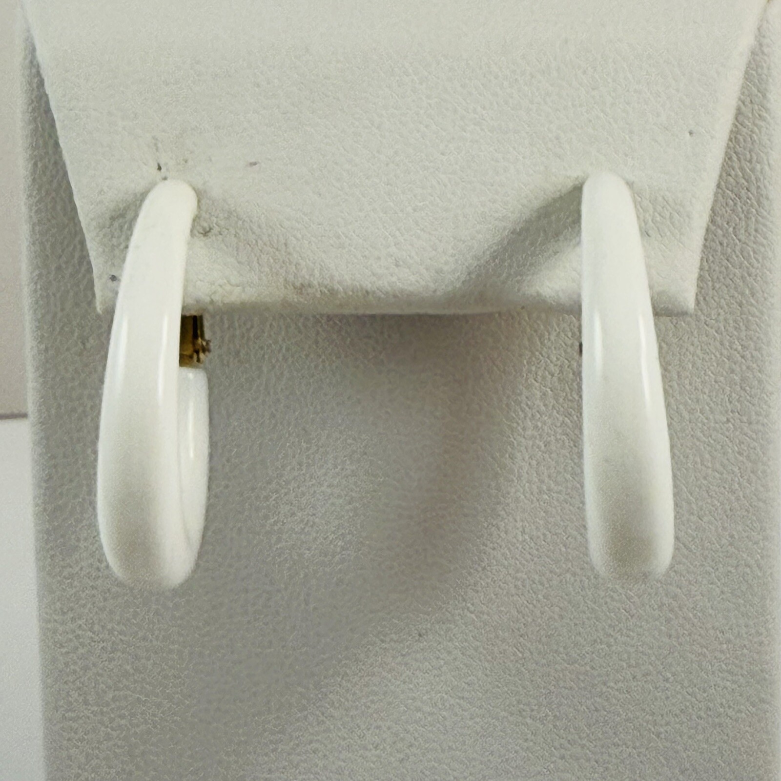 Vintage Two Pair of NAPIER Signed White Adjustable Clip on Earrings Gold Tone