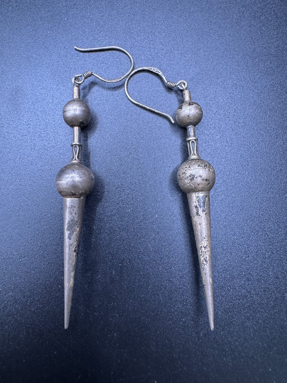 Vintage Bali Sterling Silver 925 Tribal Long Drop Dangle Filigree Earrings