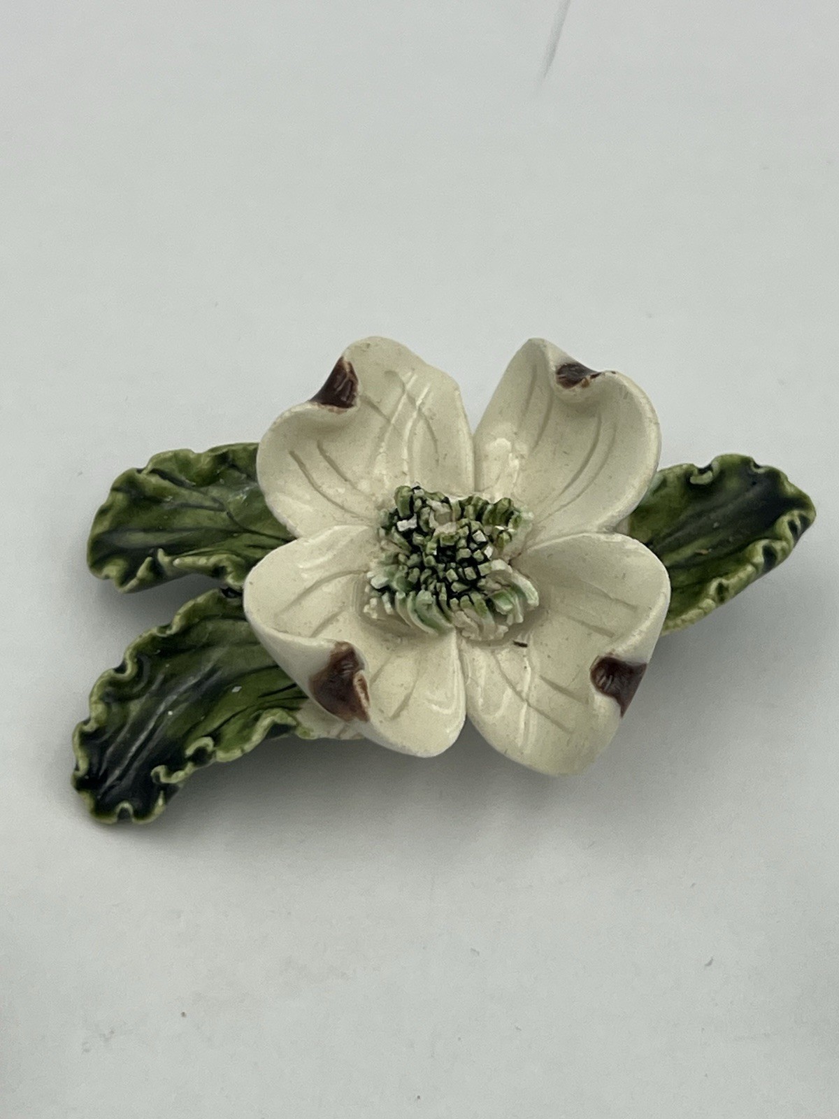 Vintage Dog Wood Brooch & Clip Earrings SET