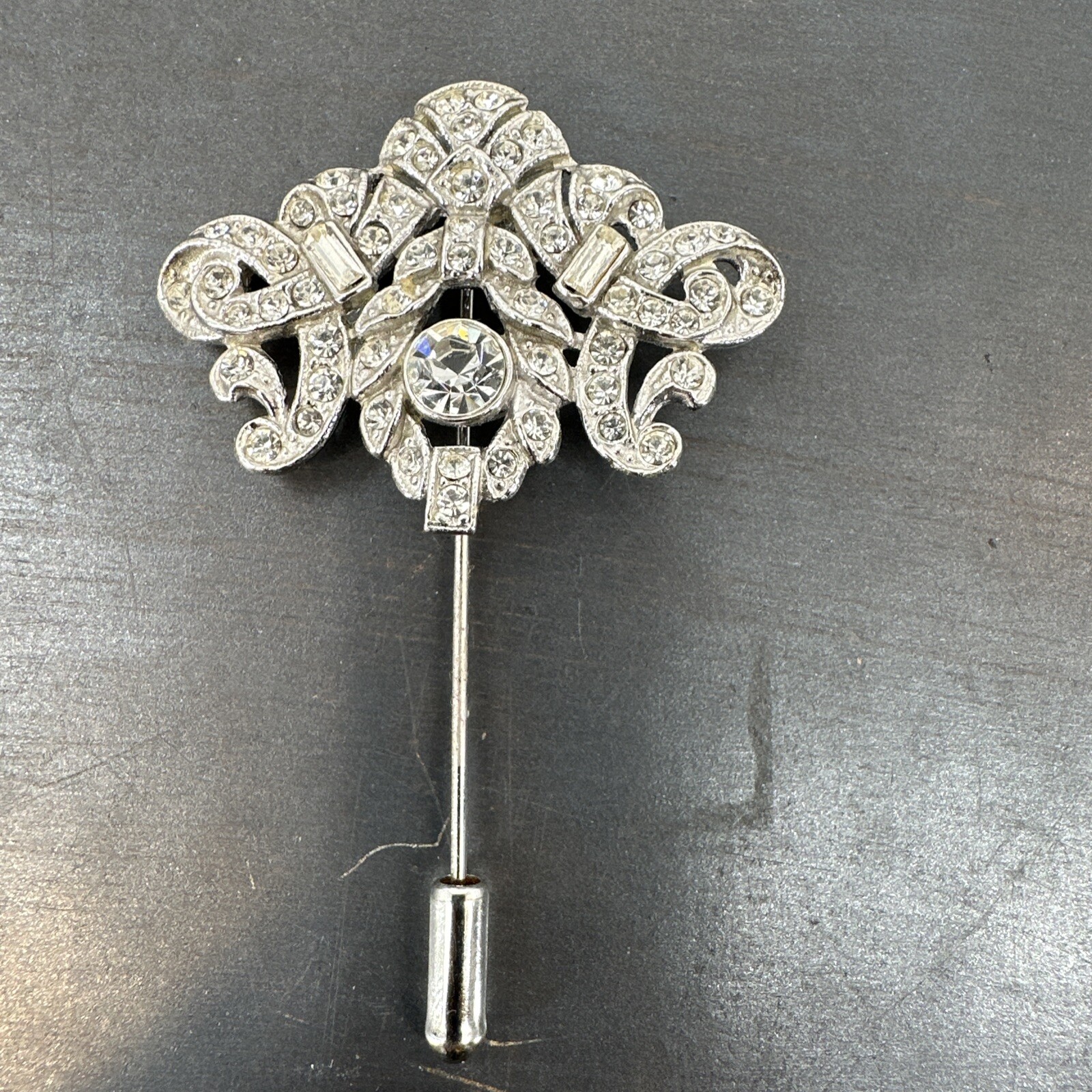 KJL Kenneth Jay Lane Stickpin Lapel Pin With Rhinestones