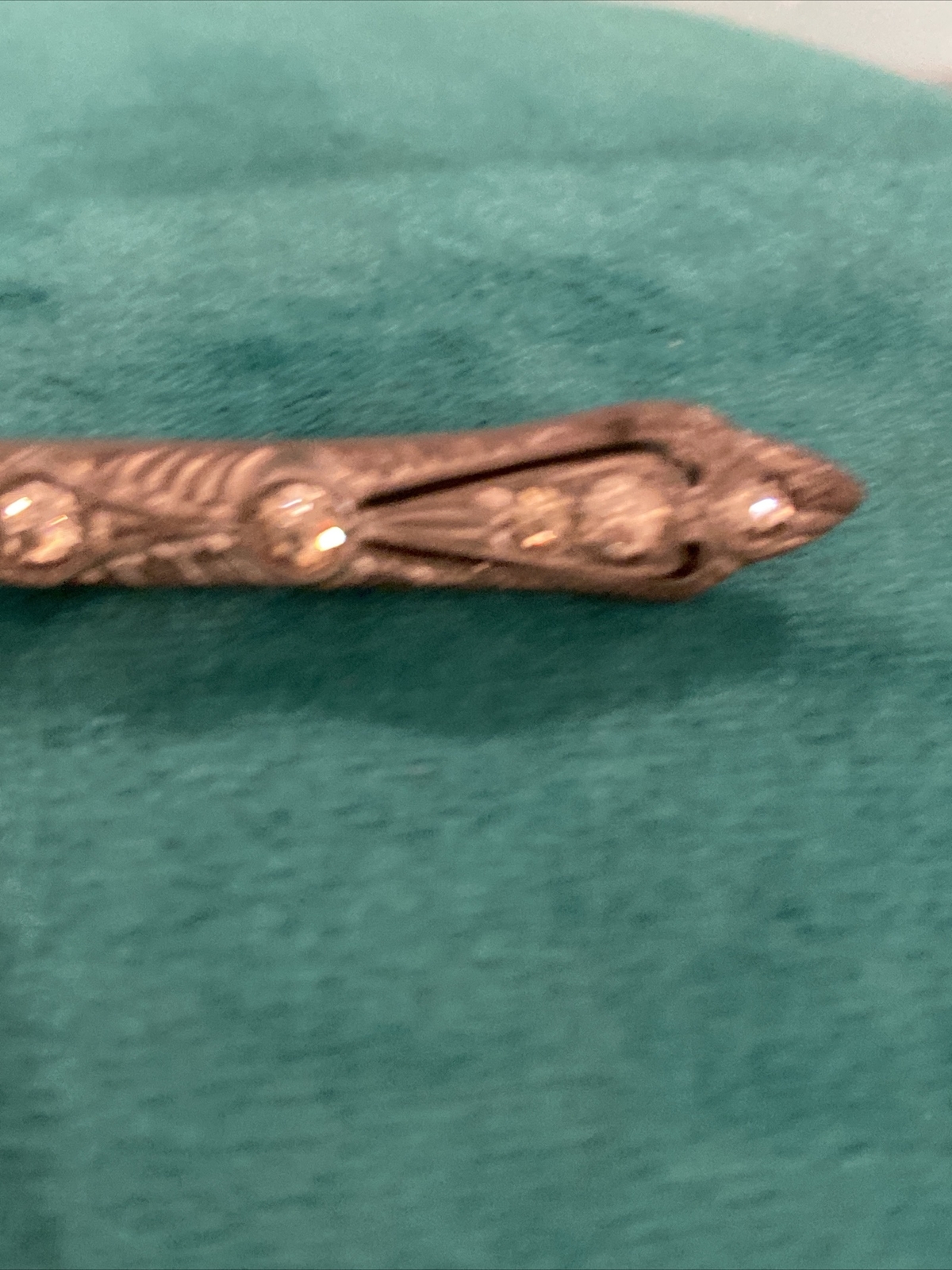 Antique Art Deco FISHSON …. Silverite Rhinestone Bar Pin…Pre 1930