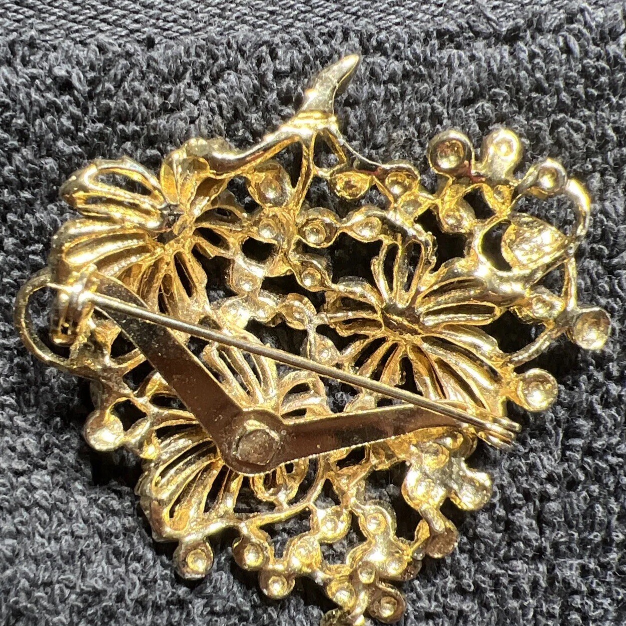 Vintage Grape Cluster Gold Tone Brooch