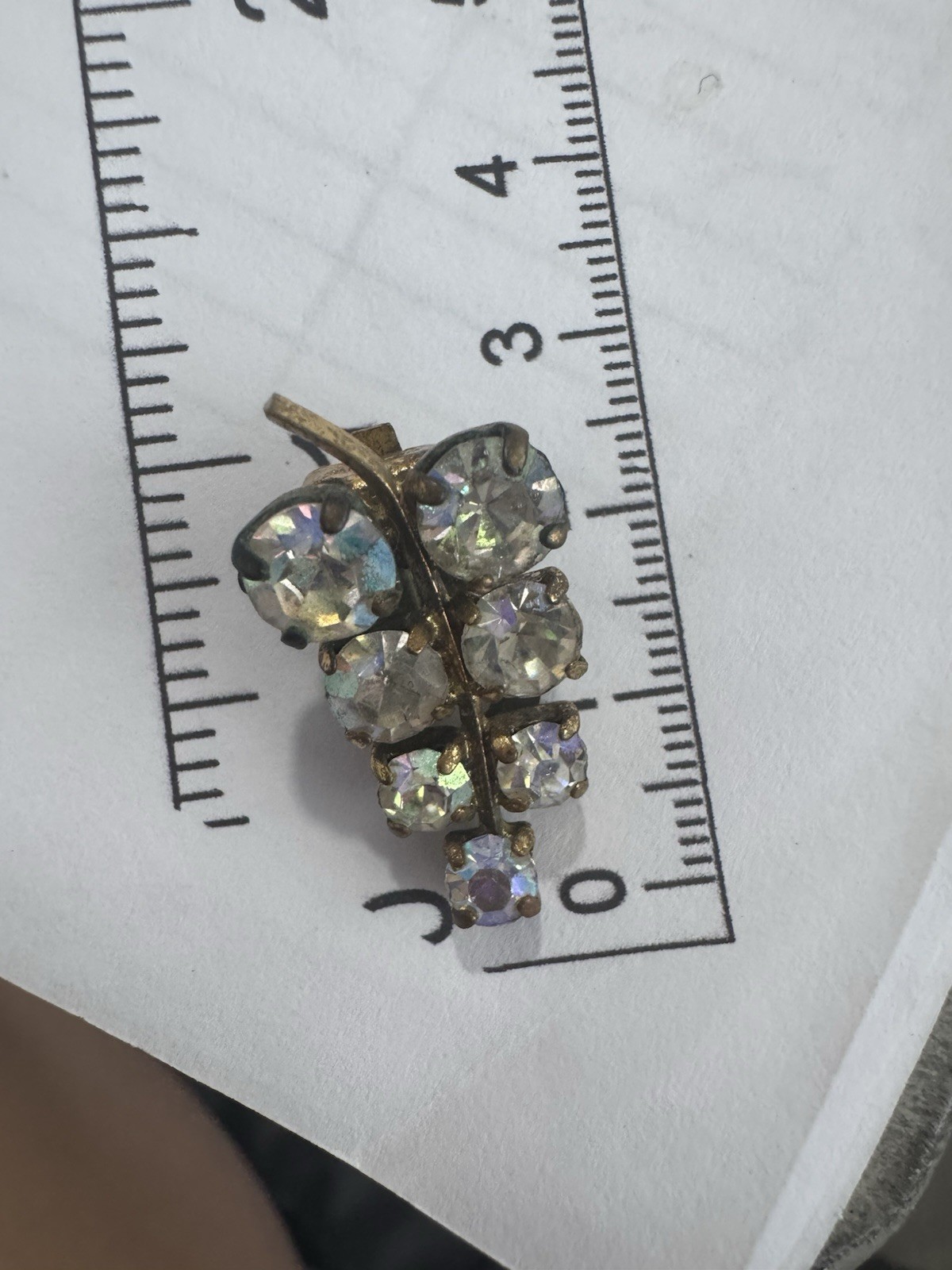 Vintage Rhinestone Clip On Earrings Bunch of Grapes 50s/60s Retro