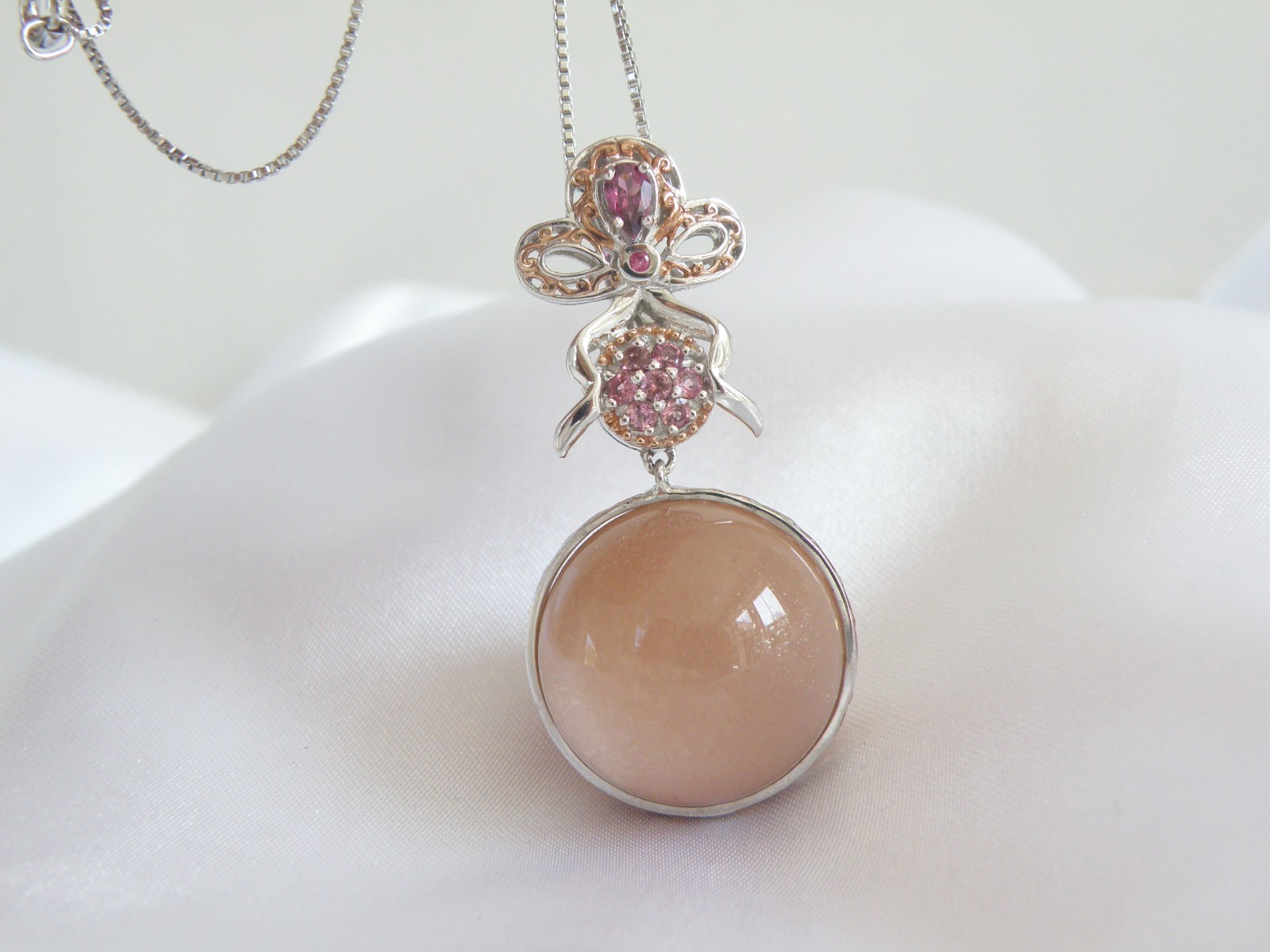 Sterling Silver 925 Gems En Vogue Michael Valitutti Moonstone Orb Pendant