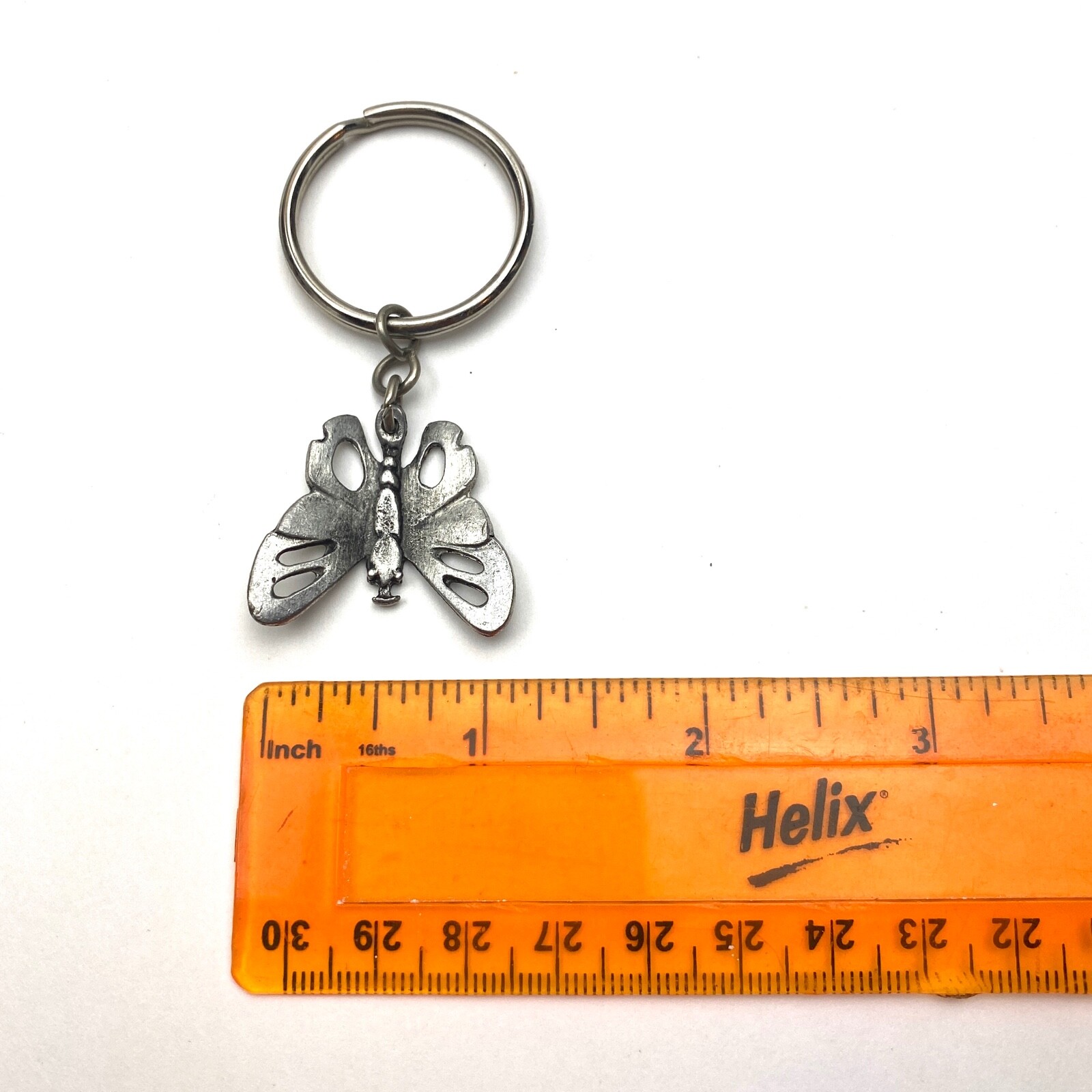 Butterfly Pendant or Key Ring 70’s Scadia Viking Pewter Metal Gift Vintage